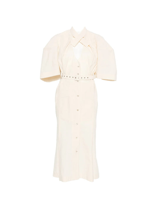 belted loop midi dress