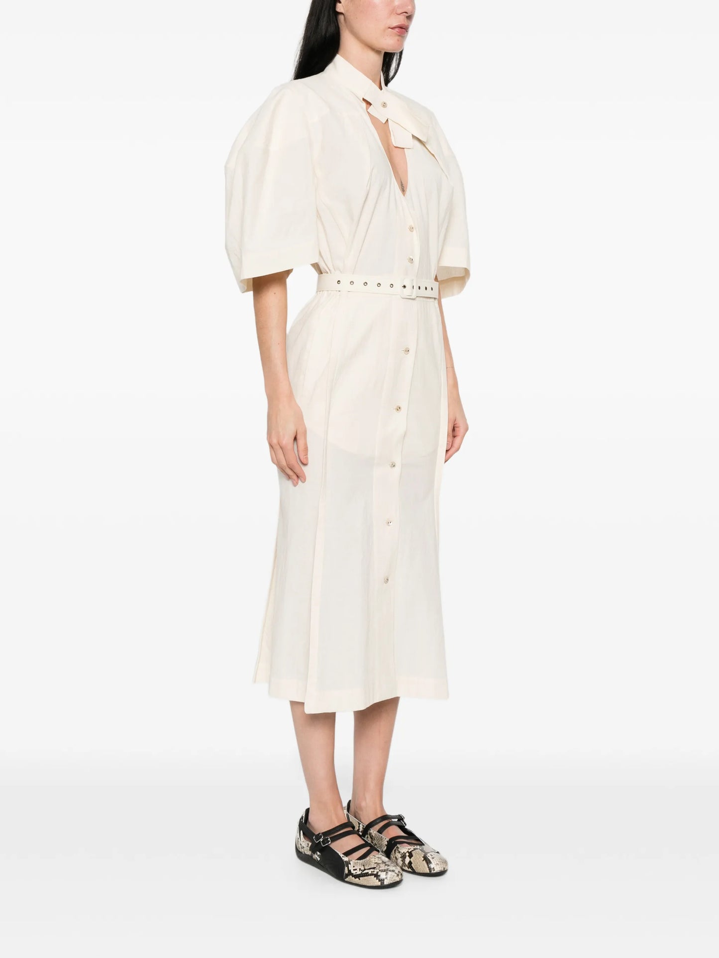 belted loop midi dress