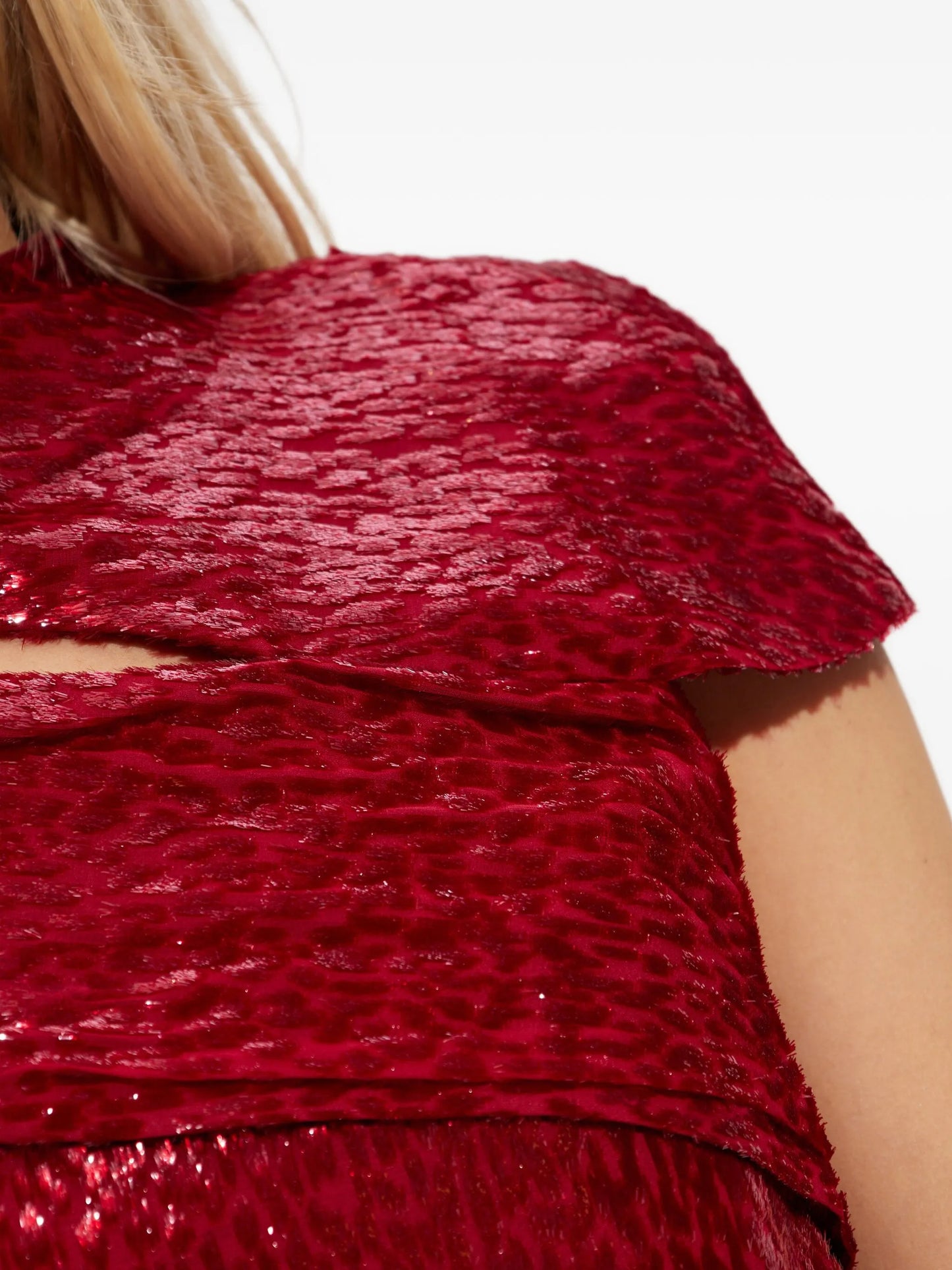 draped lurex blouse