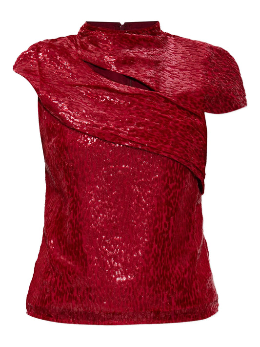 draped lurex blouse