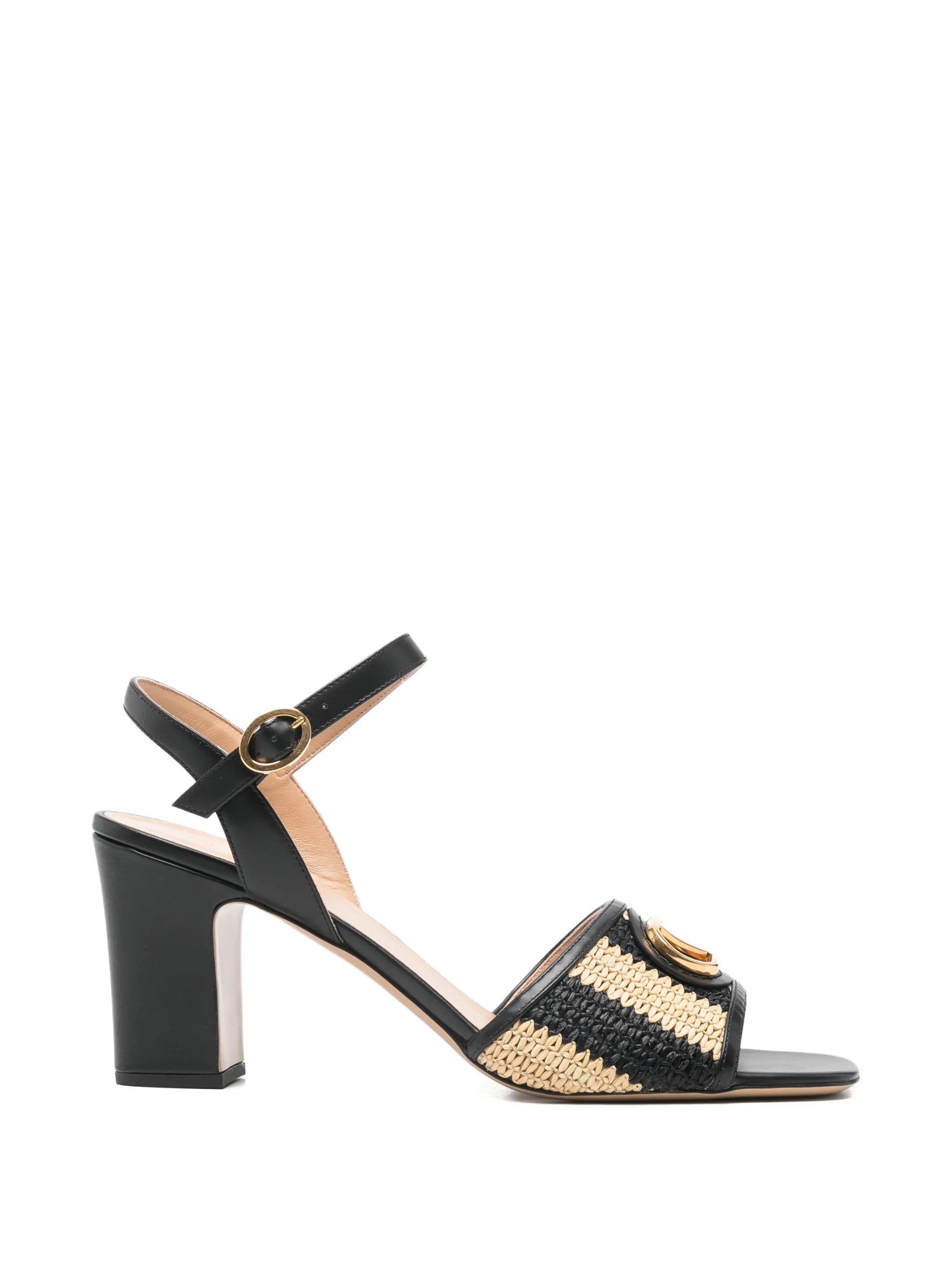 VLogo raffia sandals