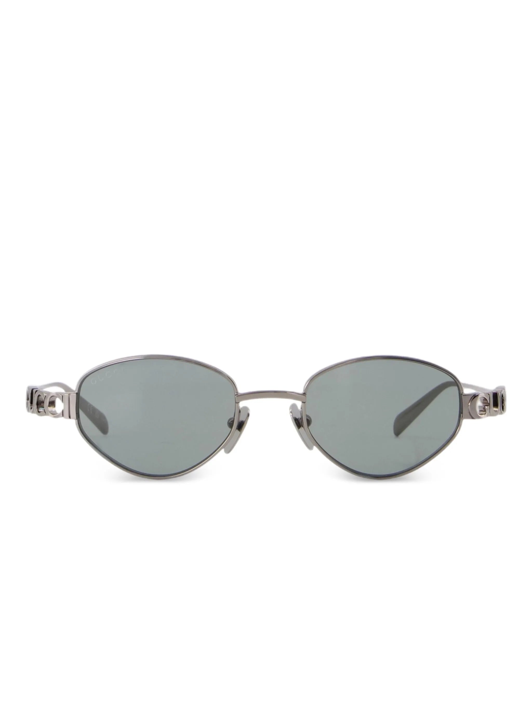 logo-plaque geometric-frame sunglasses