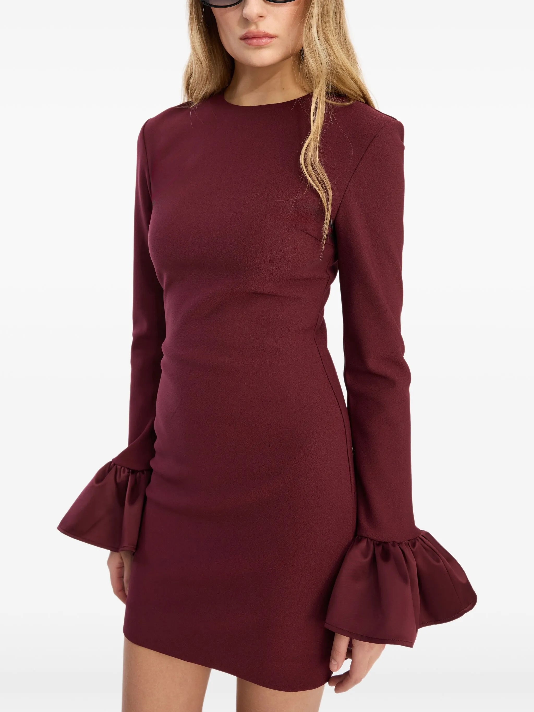 frill-sleeved mini dress
