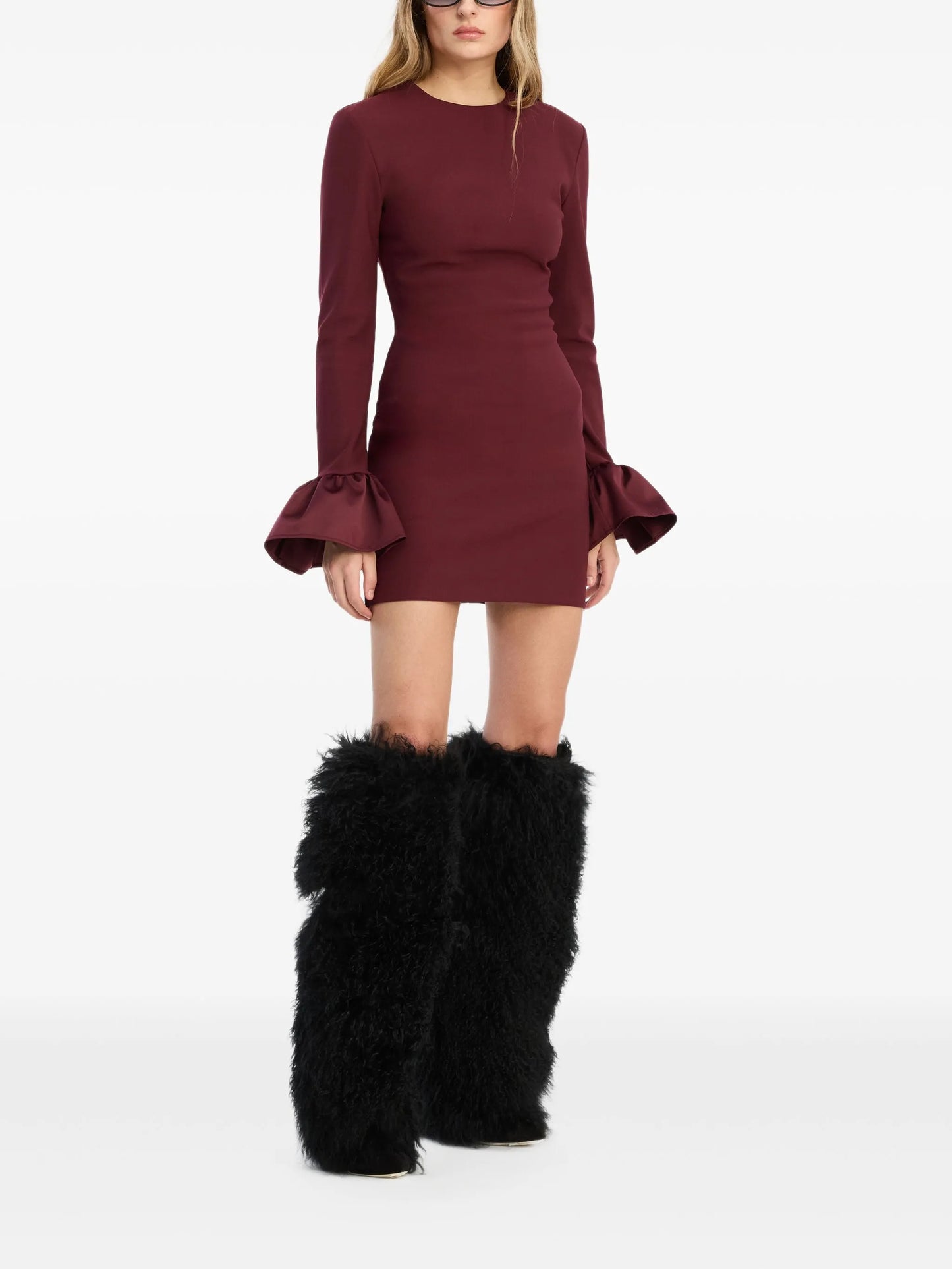 frill-sleeved mini dress
