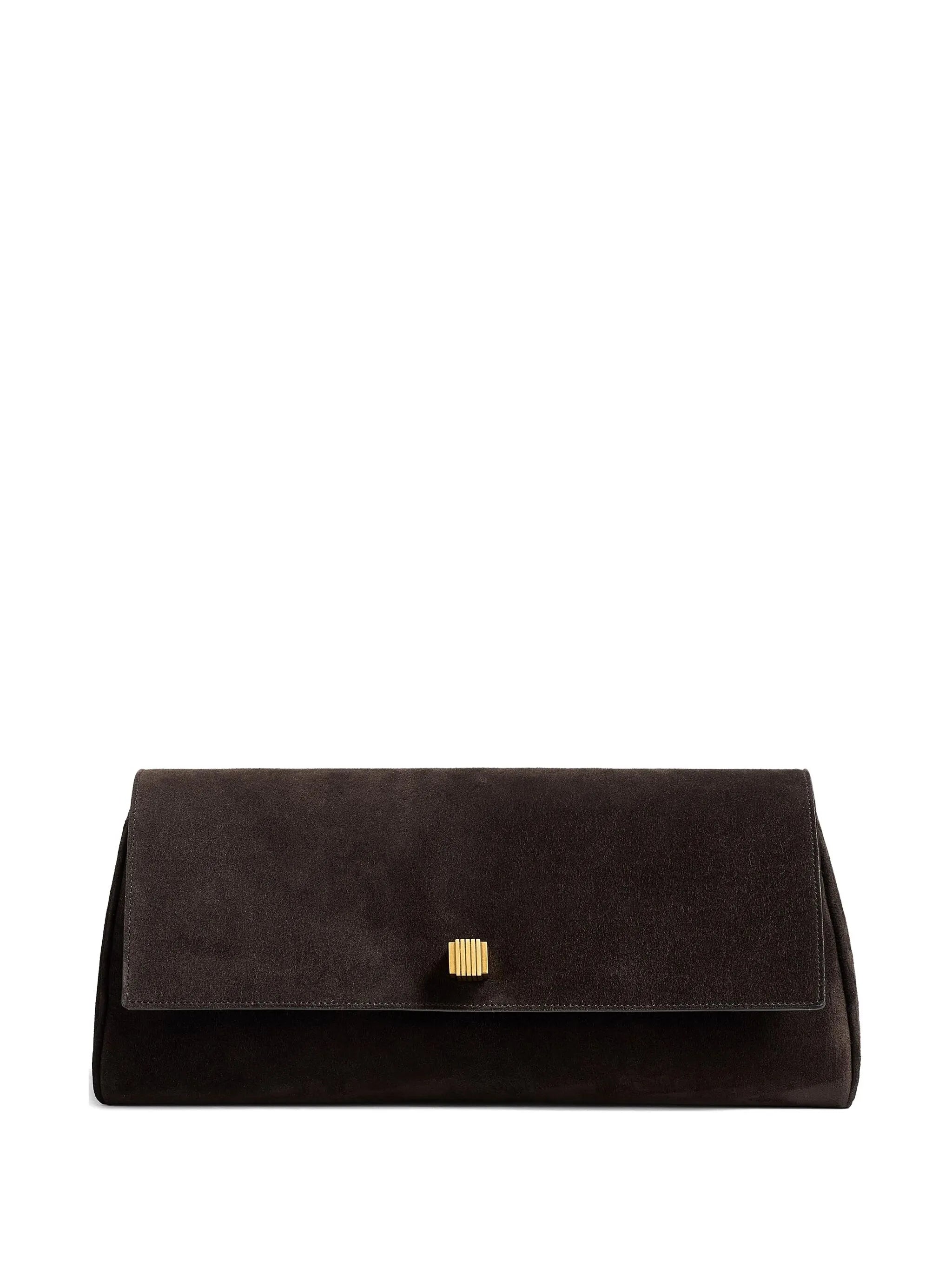 Audrey suede clutch bag