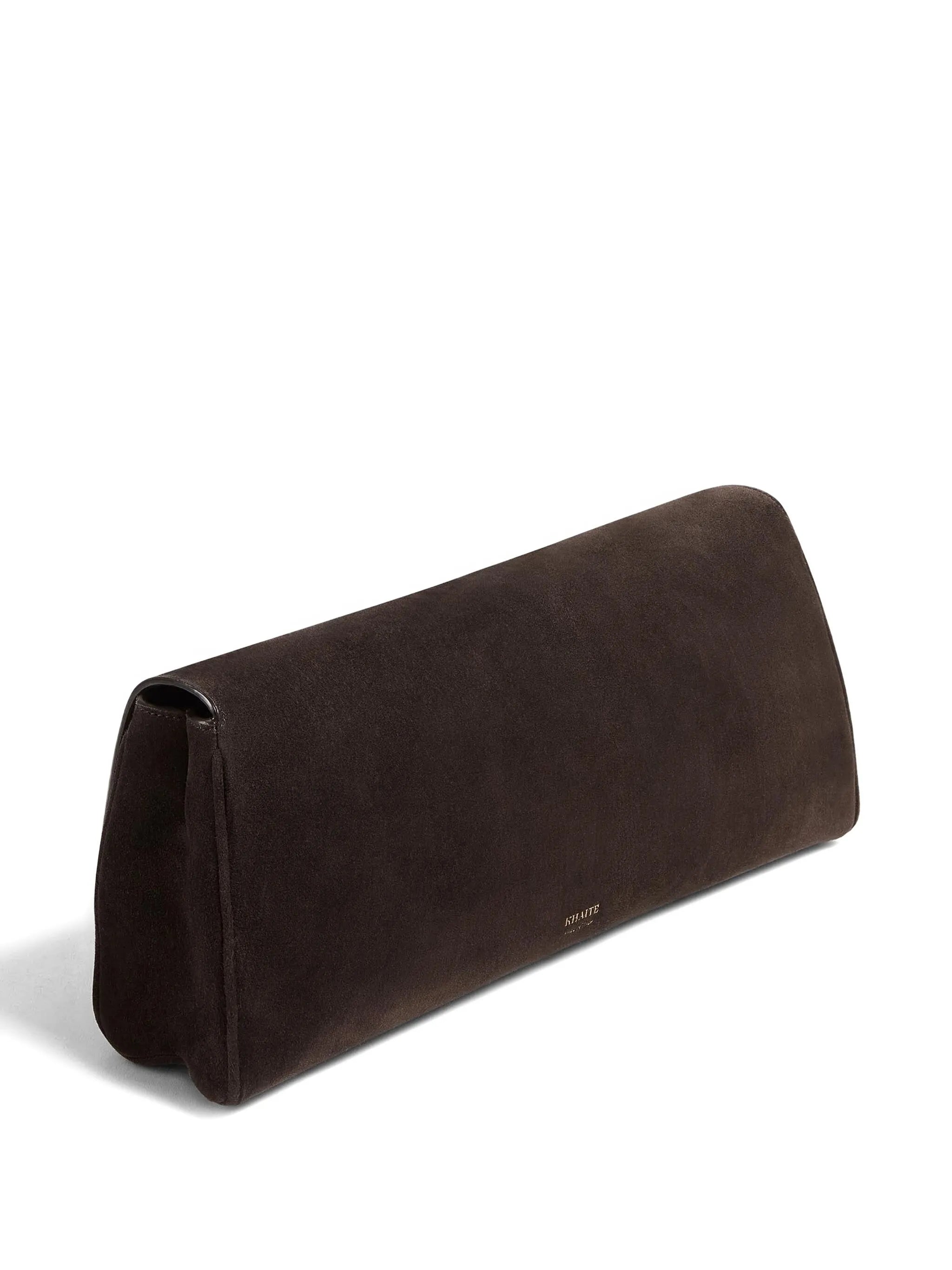 Audrey suede clutch bag