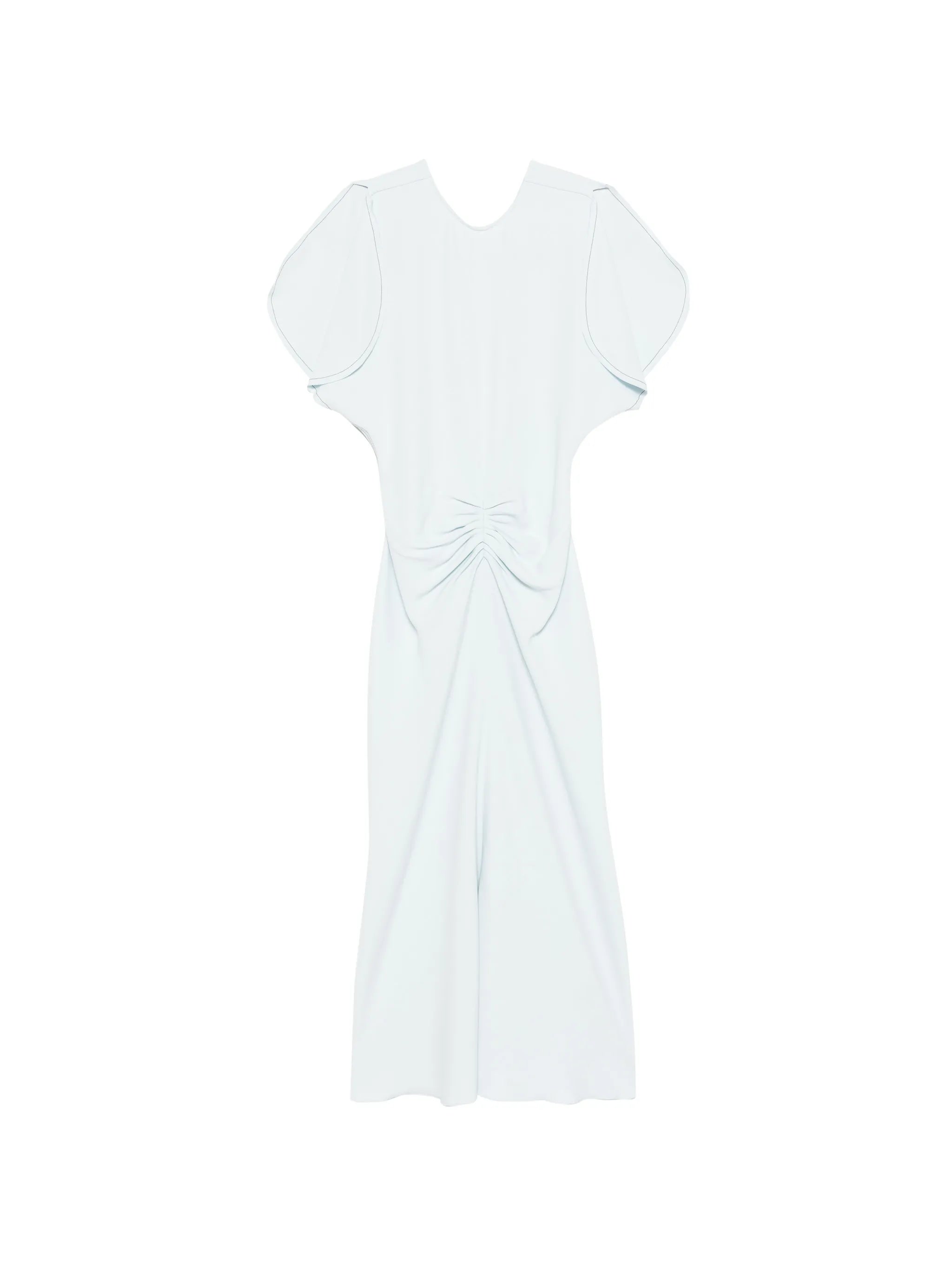 gathered-waist midi dress