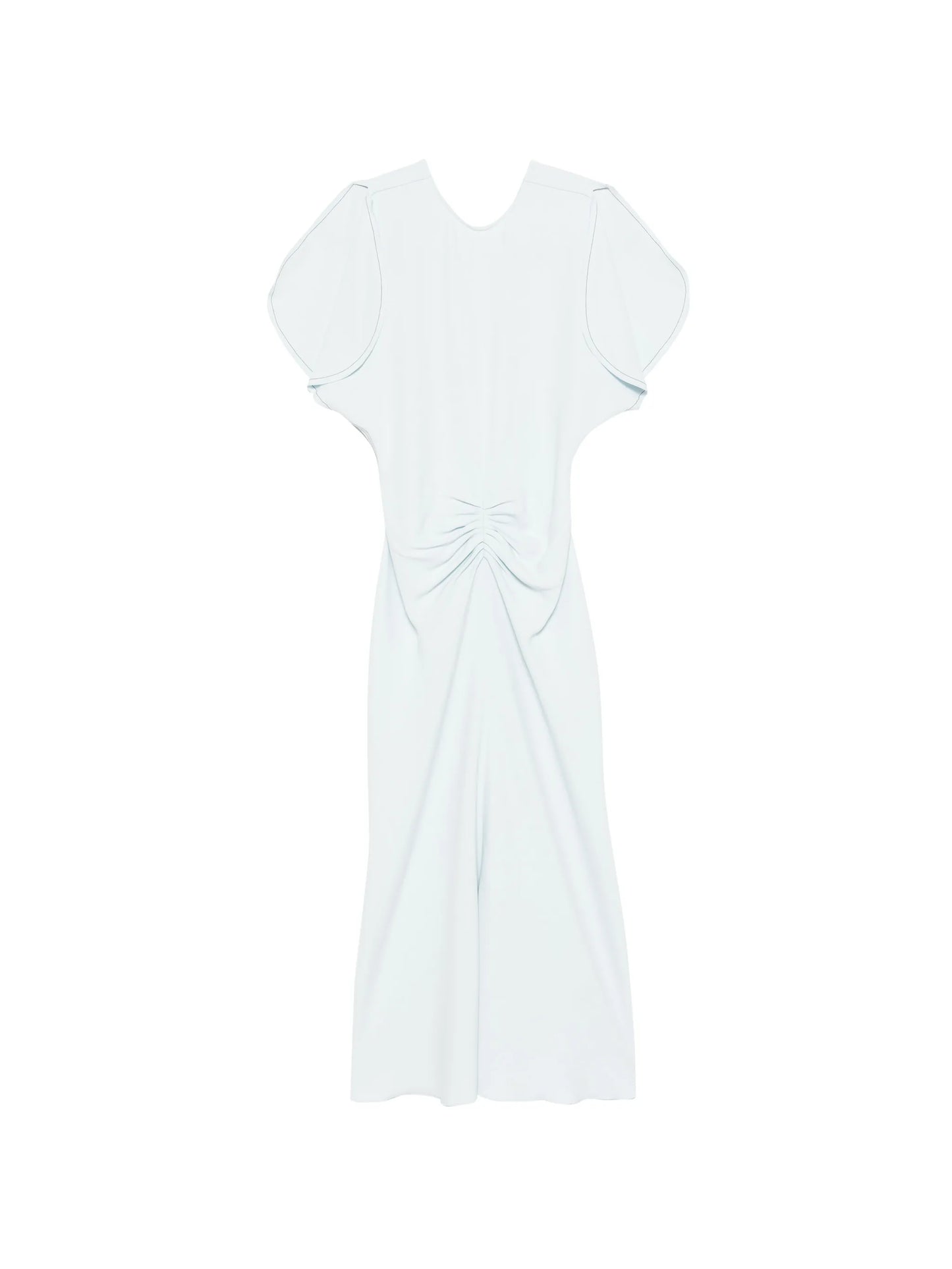 gathered-waist midi dress