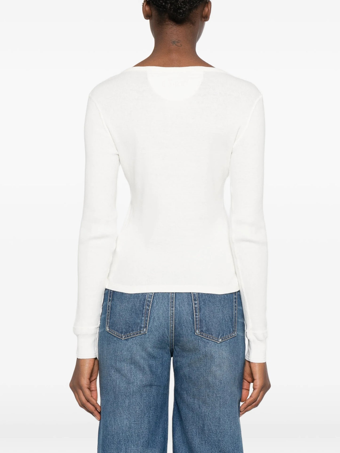 scoop-neck Henley T-shirt