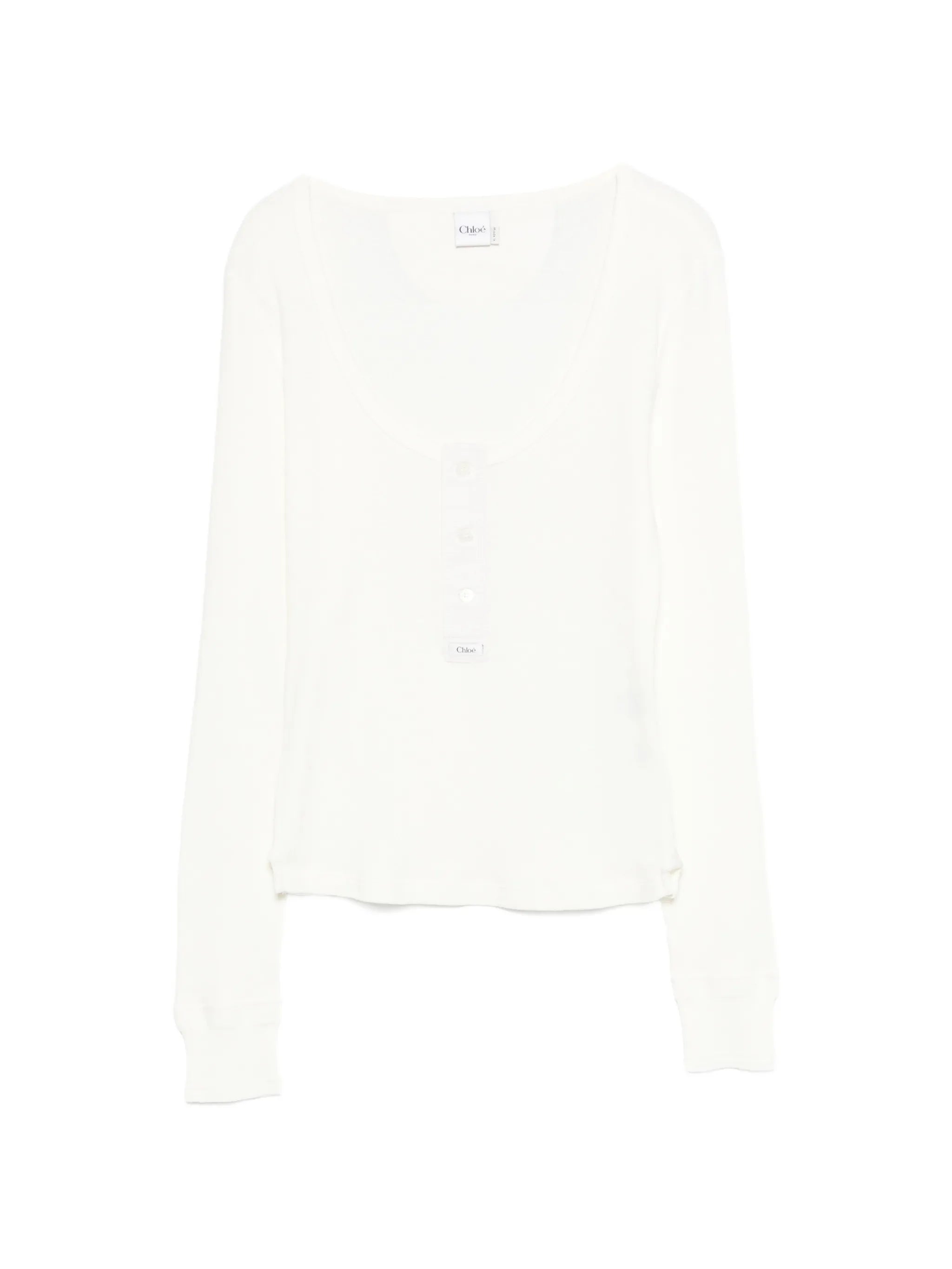 scoop-neck Henley T-shirt