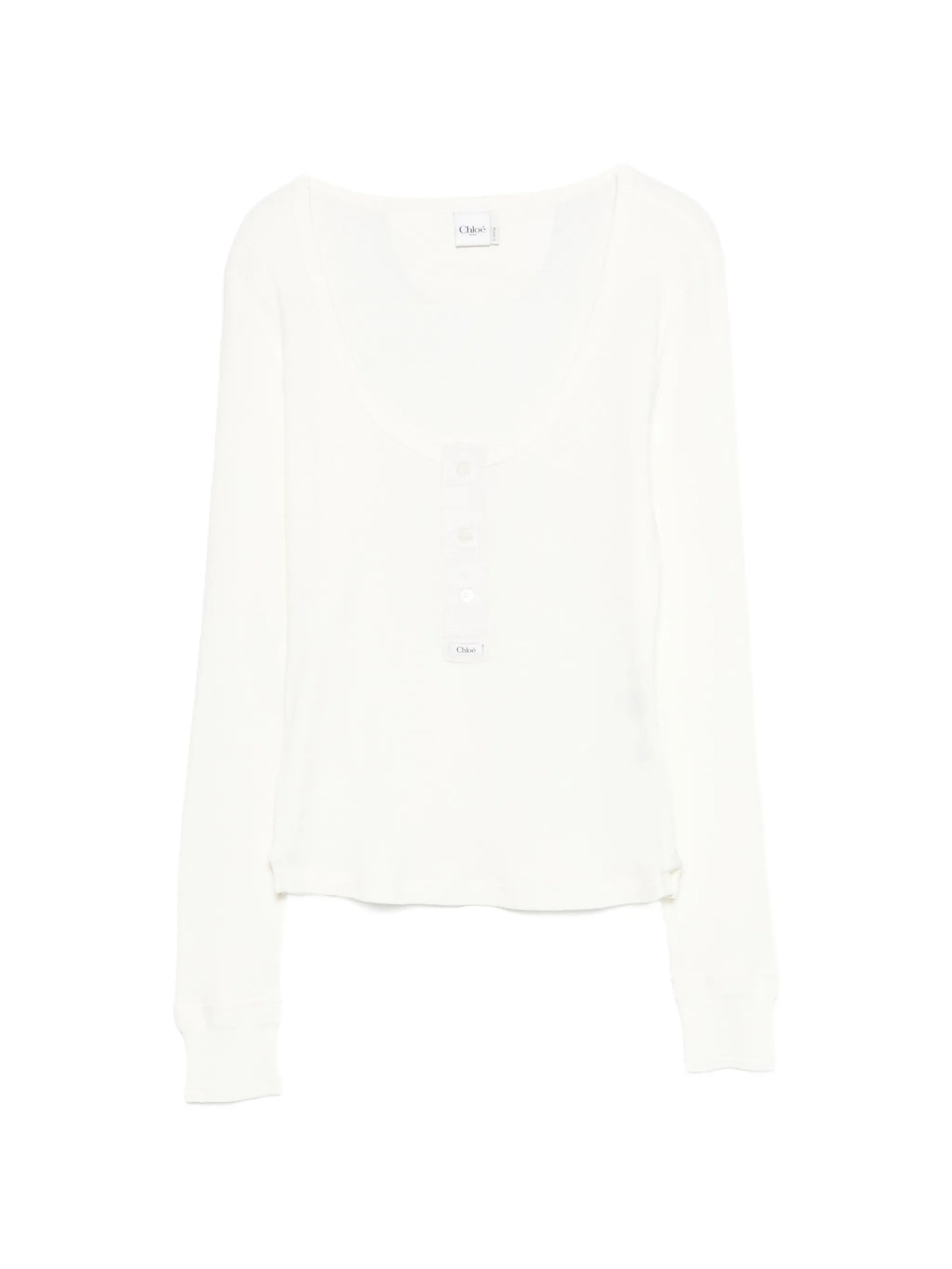 scoop-neck Henley T-shirt