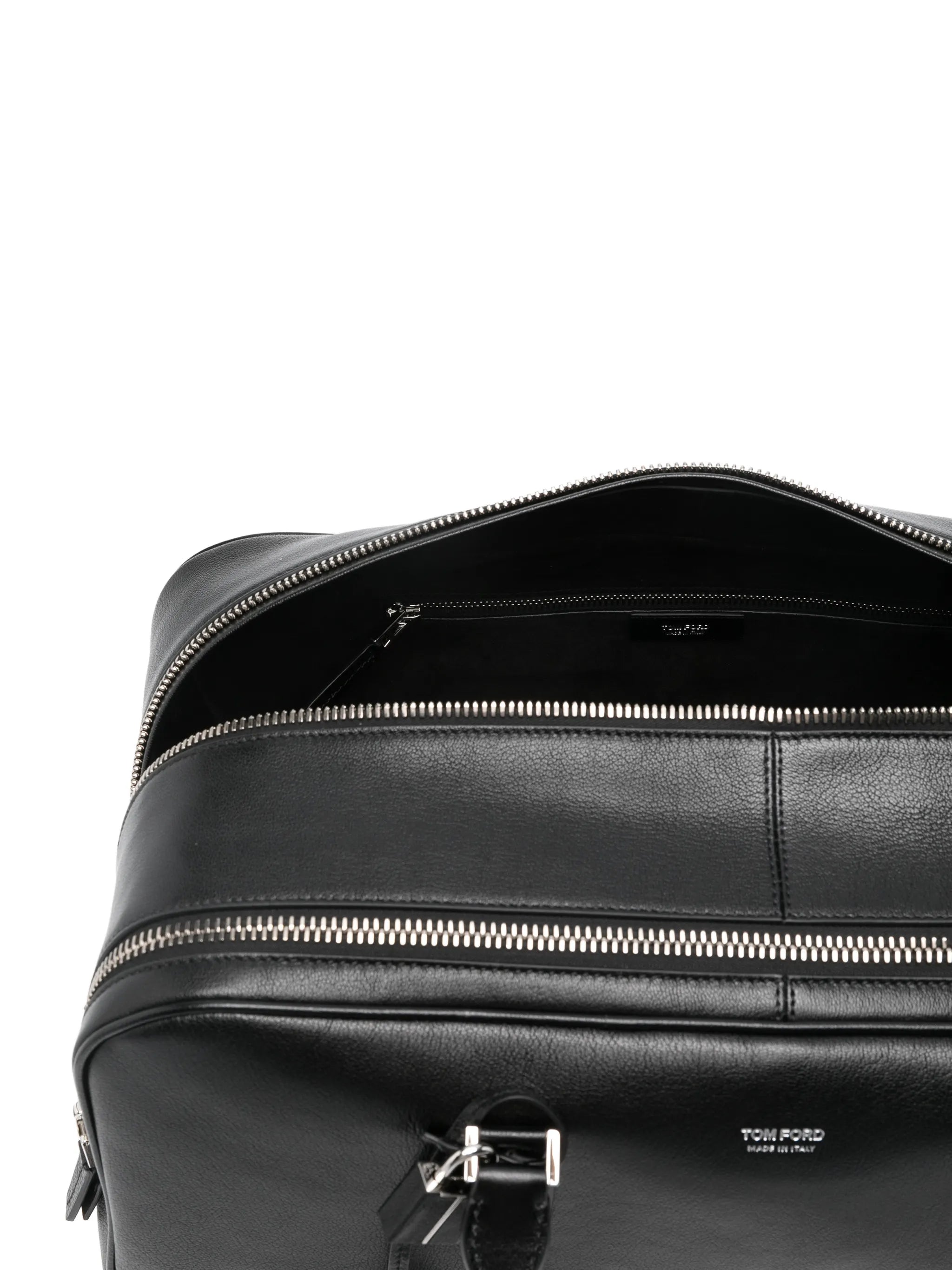 double-zip leather bowling bag