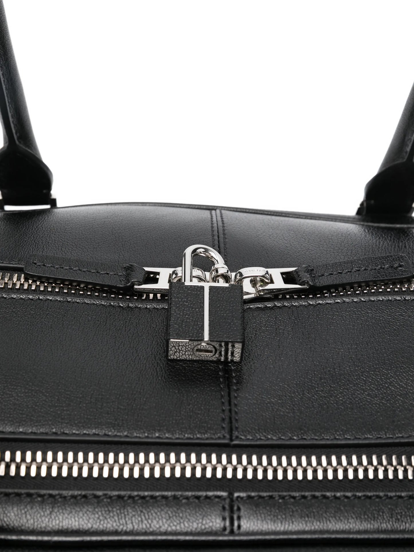 double-zip leather bowling bag