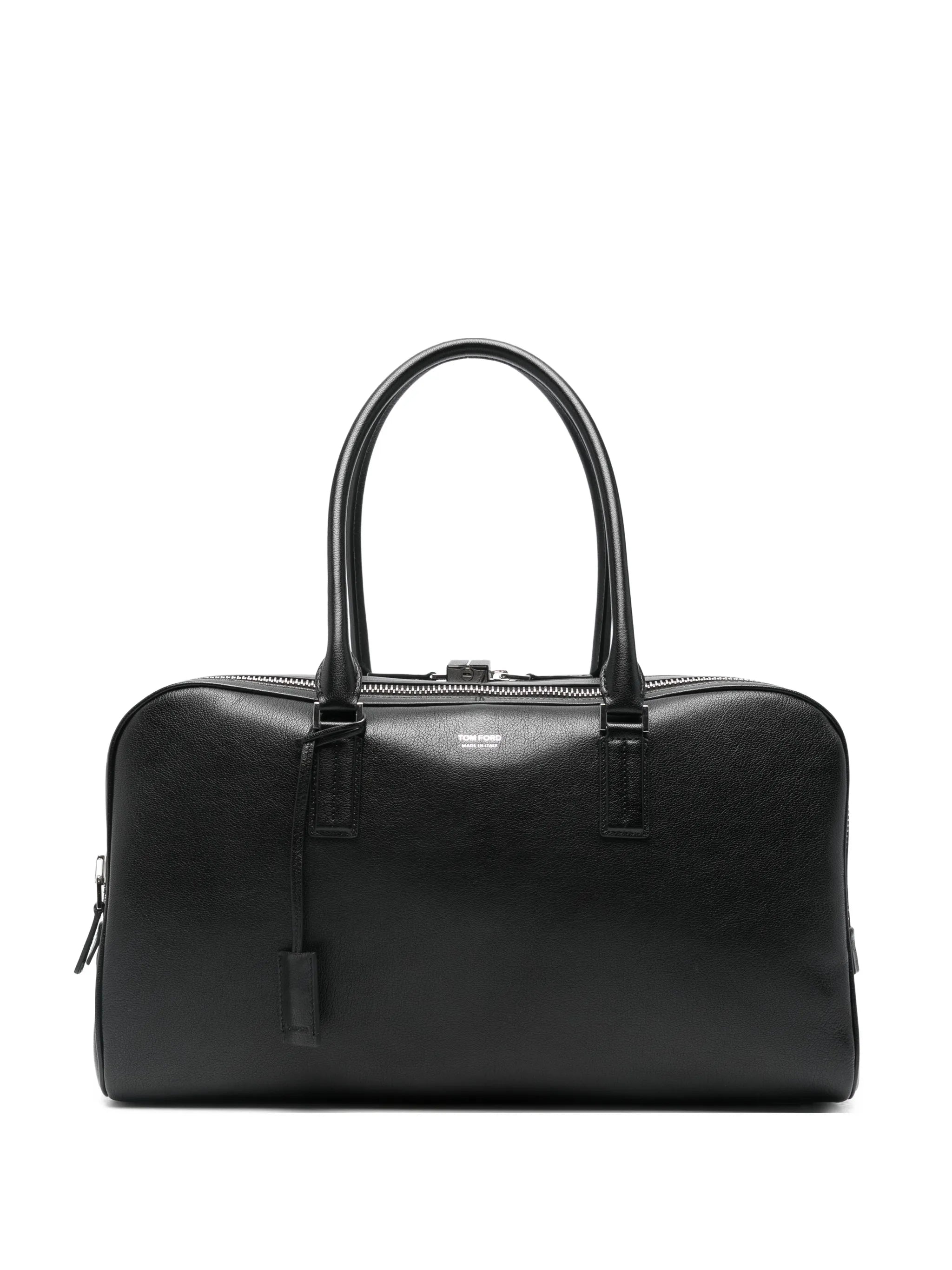 double-zip leather bowling bag