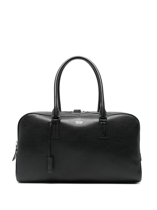 double-zip leather bowling bag