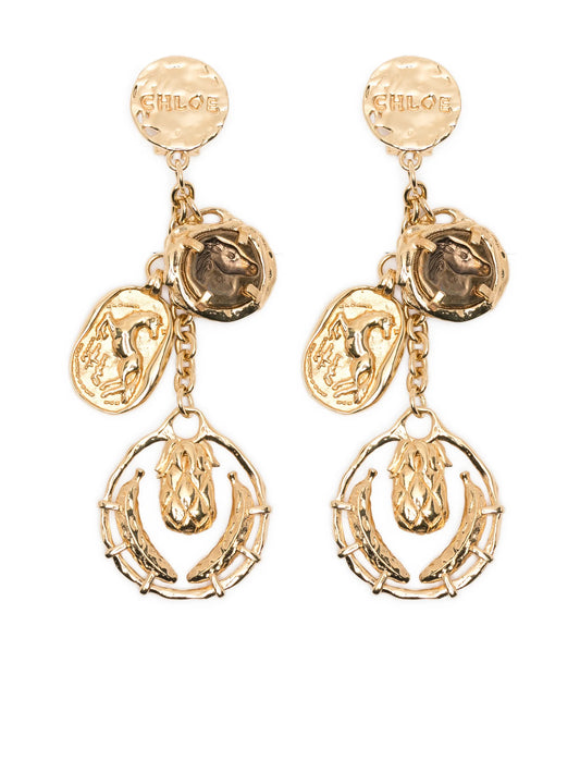 Medals dangling earrings