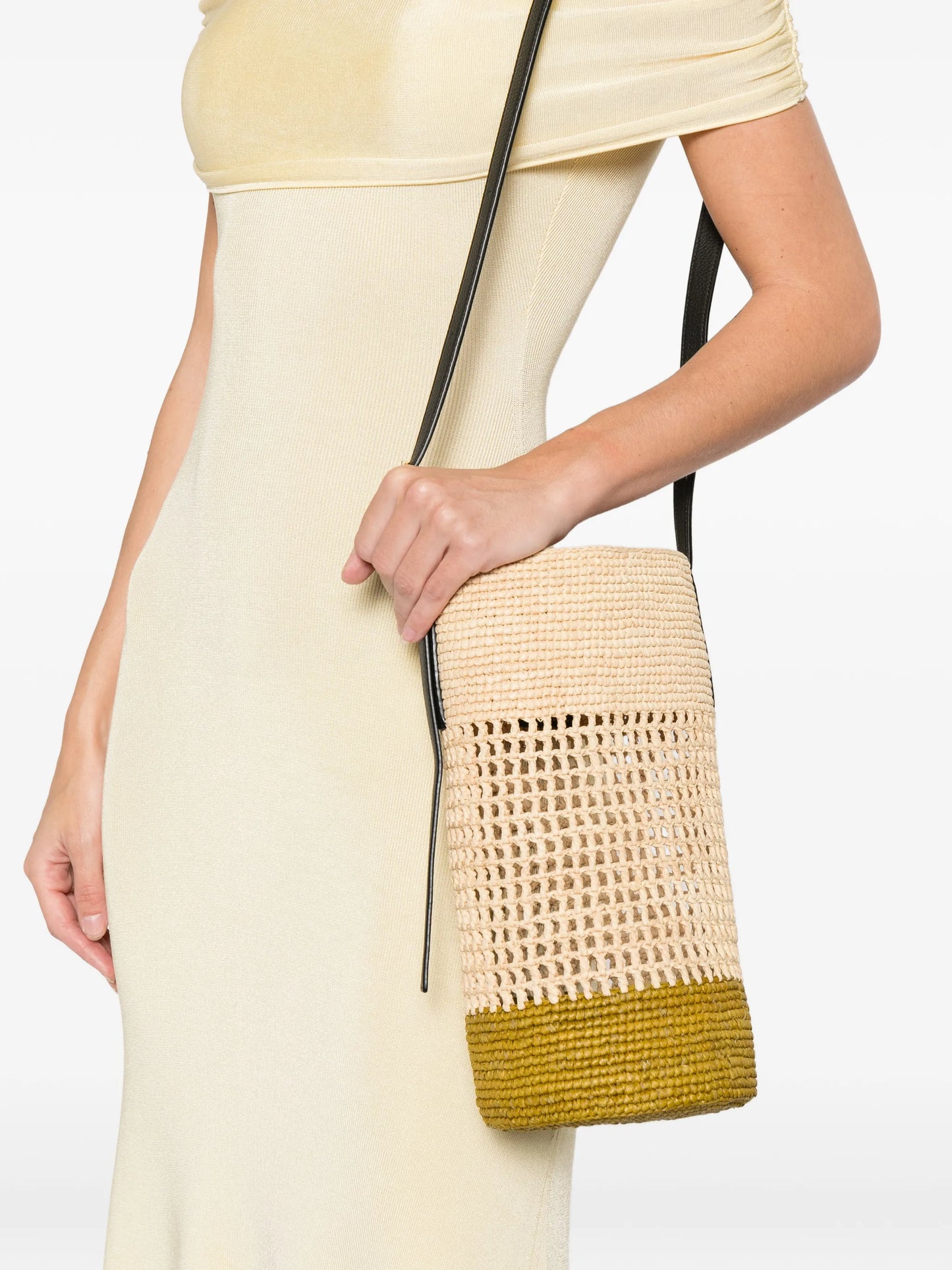 small Billie woven bucket bag