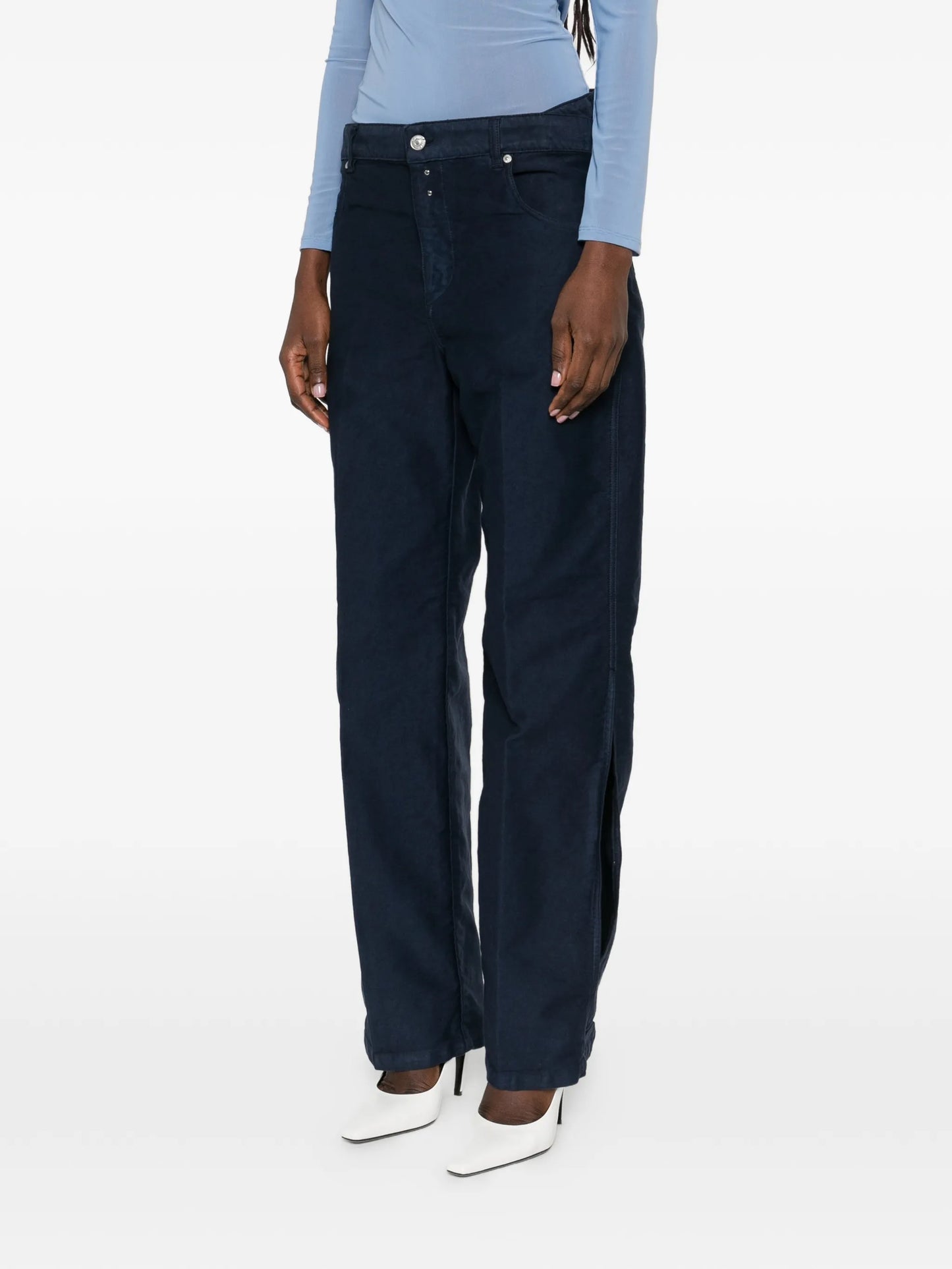 split-detail trousers