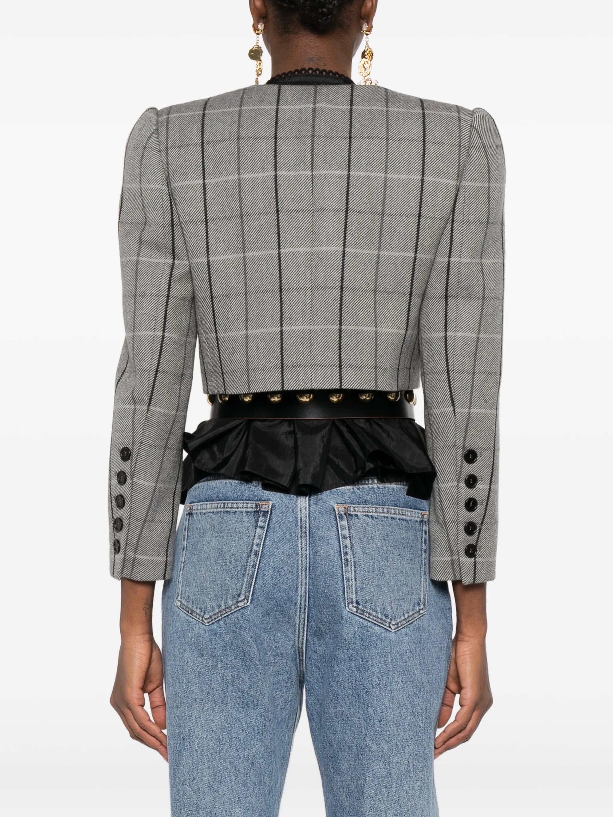 double-breasted check jacket