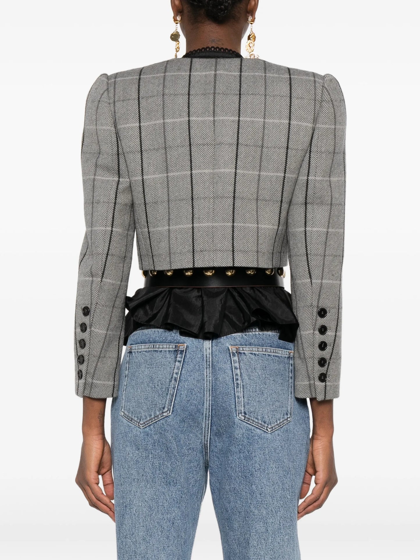 double-breasted check jacket