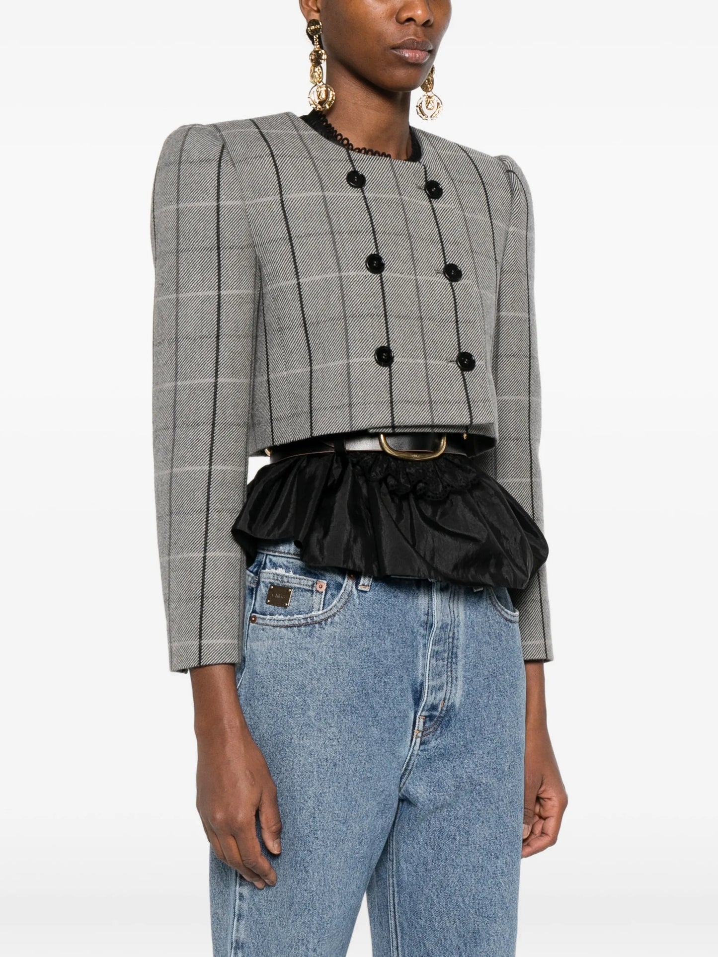 double-breasted check jacket