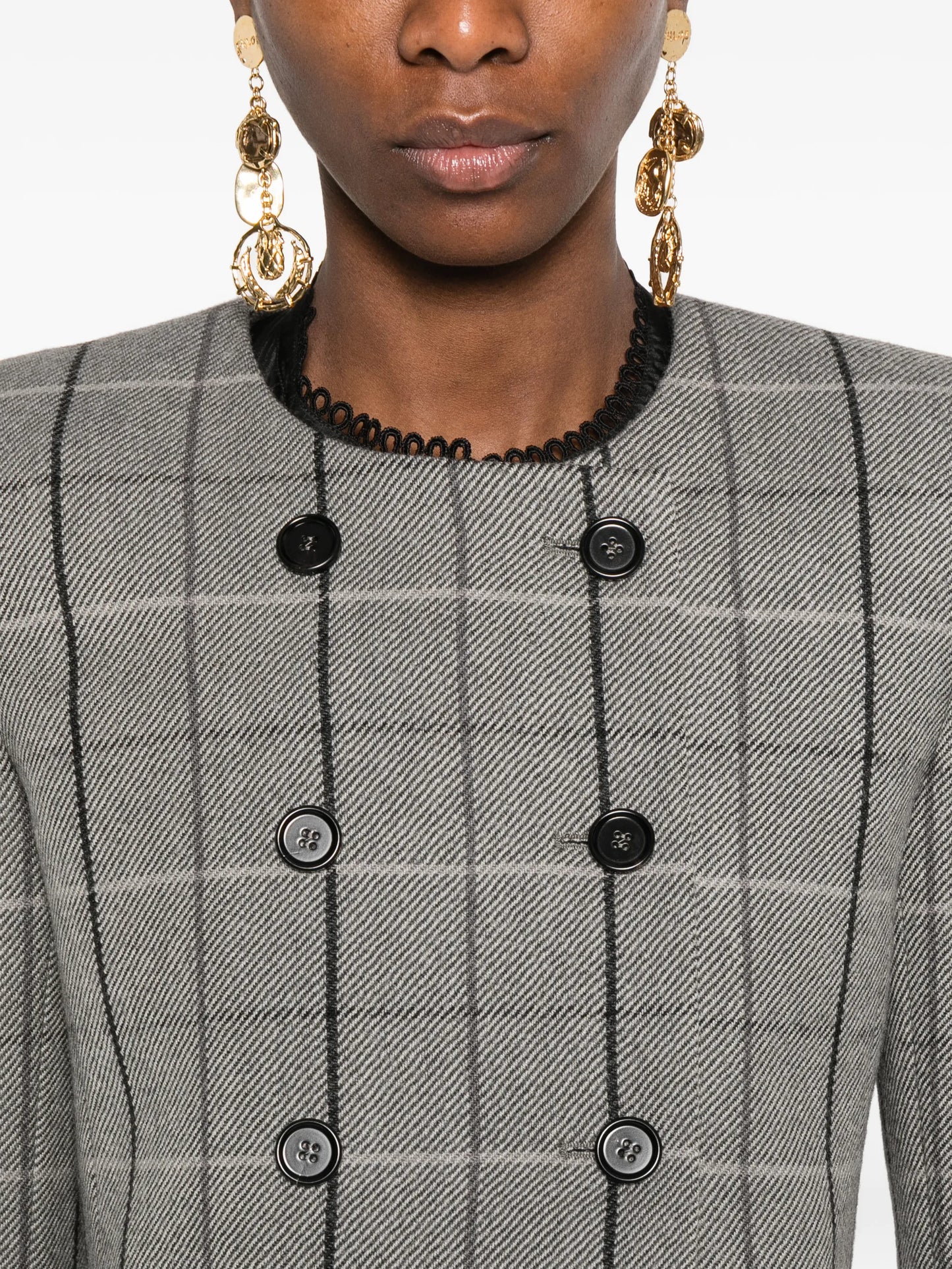 double-breasted check jacket