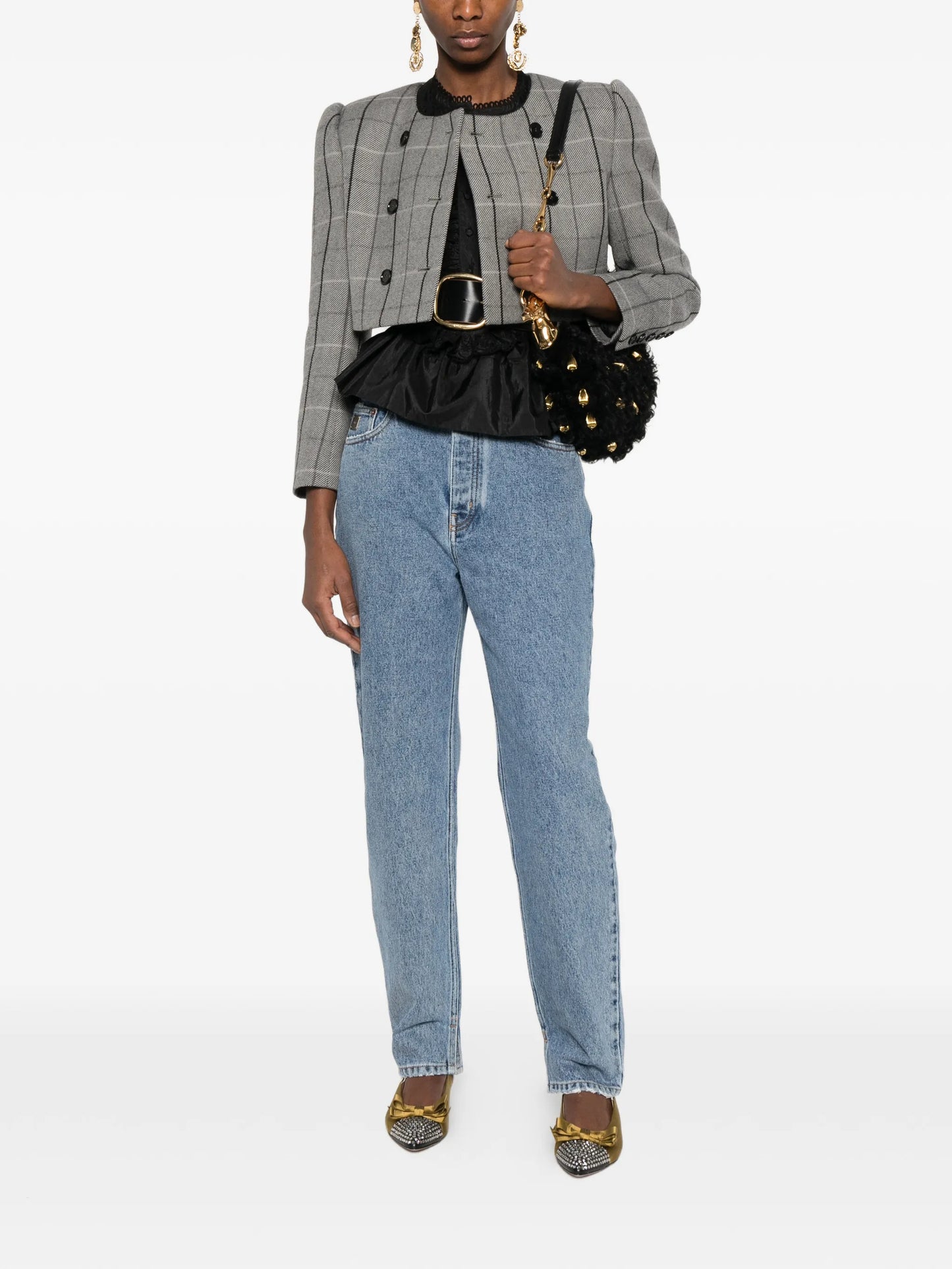 double-breasted check jacket