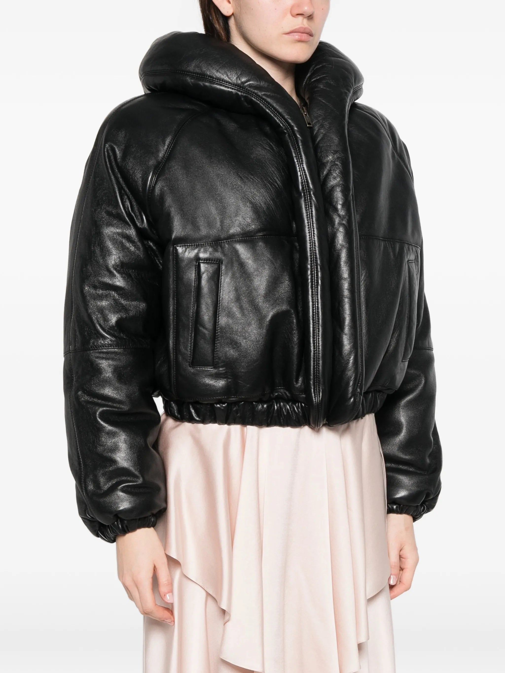 padded leather jacket