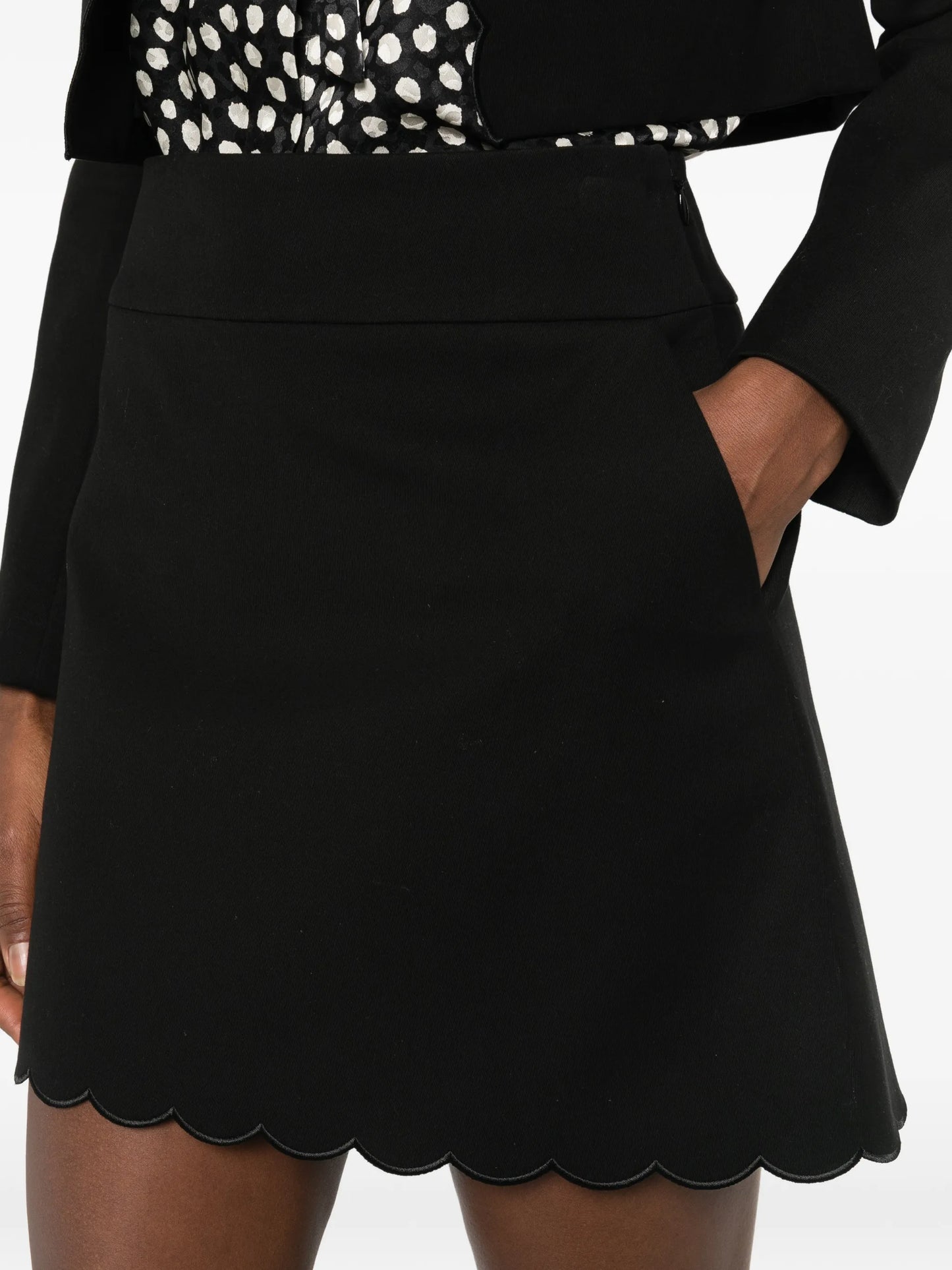 scallop-hem mini skirt