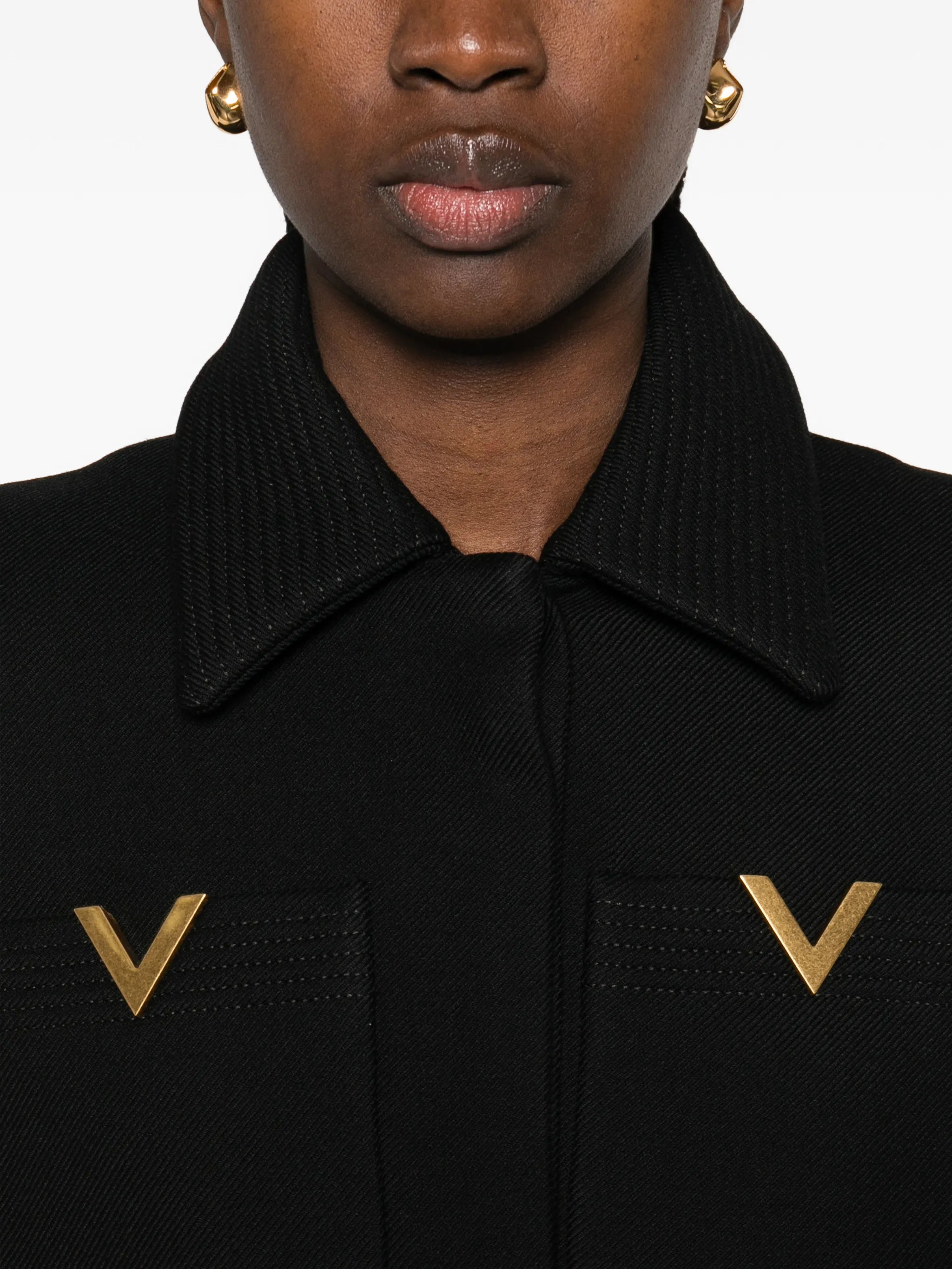 logo-detail single-breasted coat