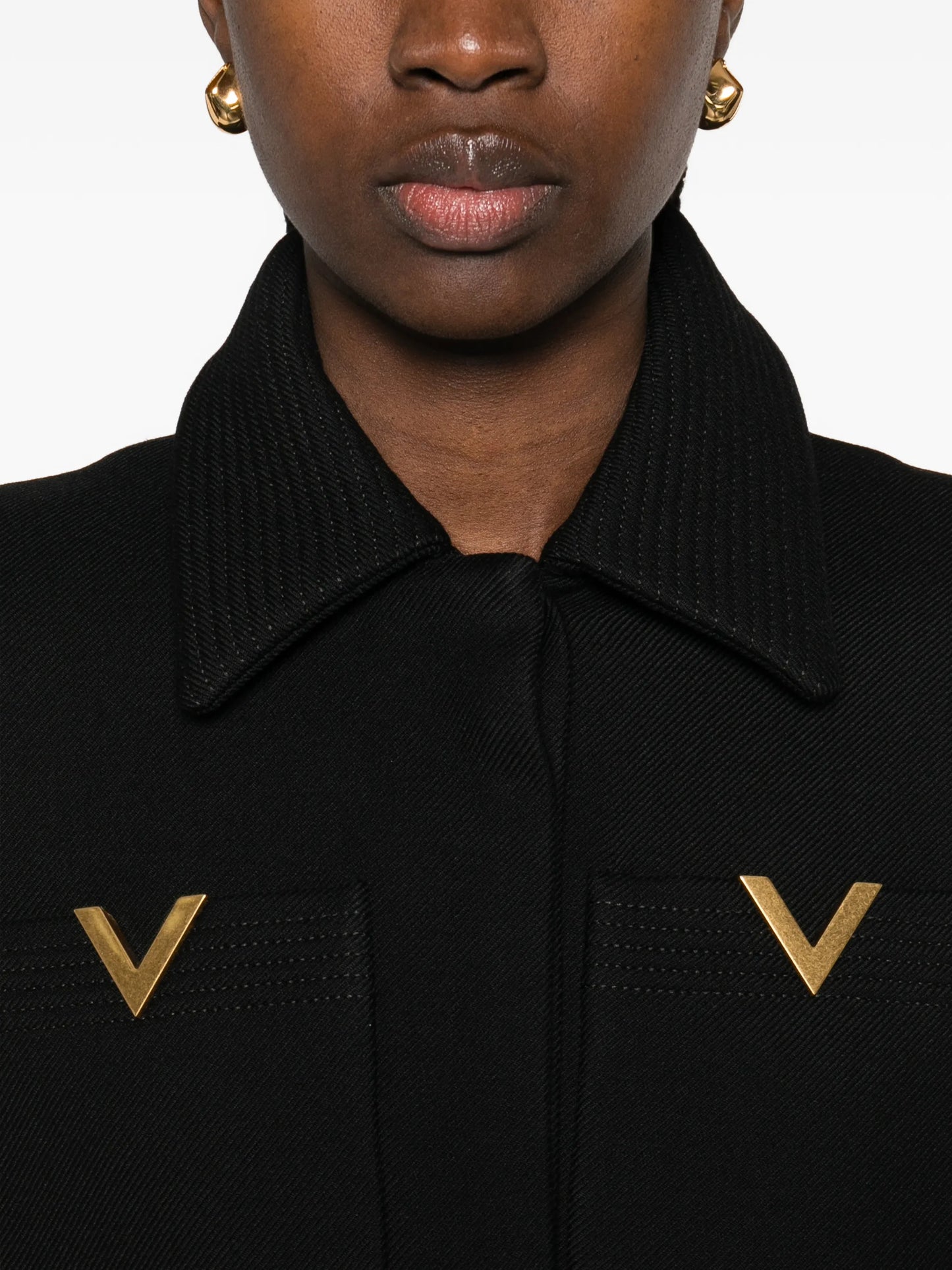 logo-detail single-breasted coat