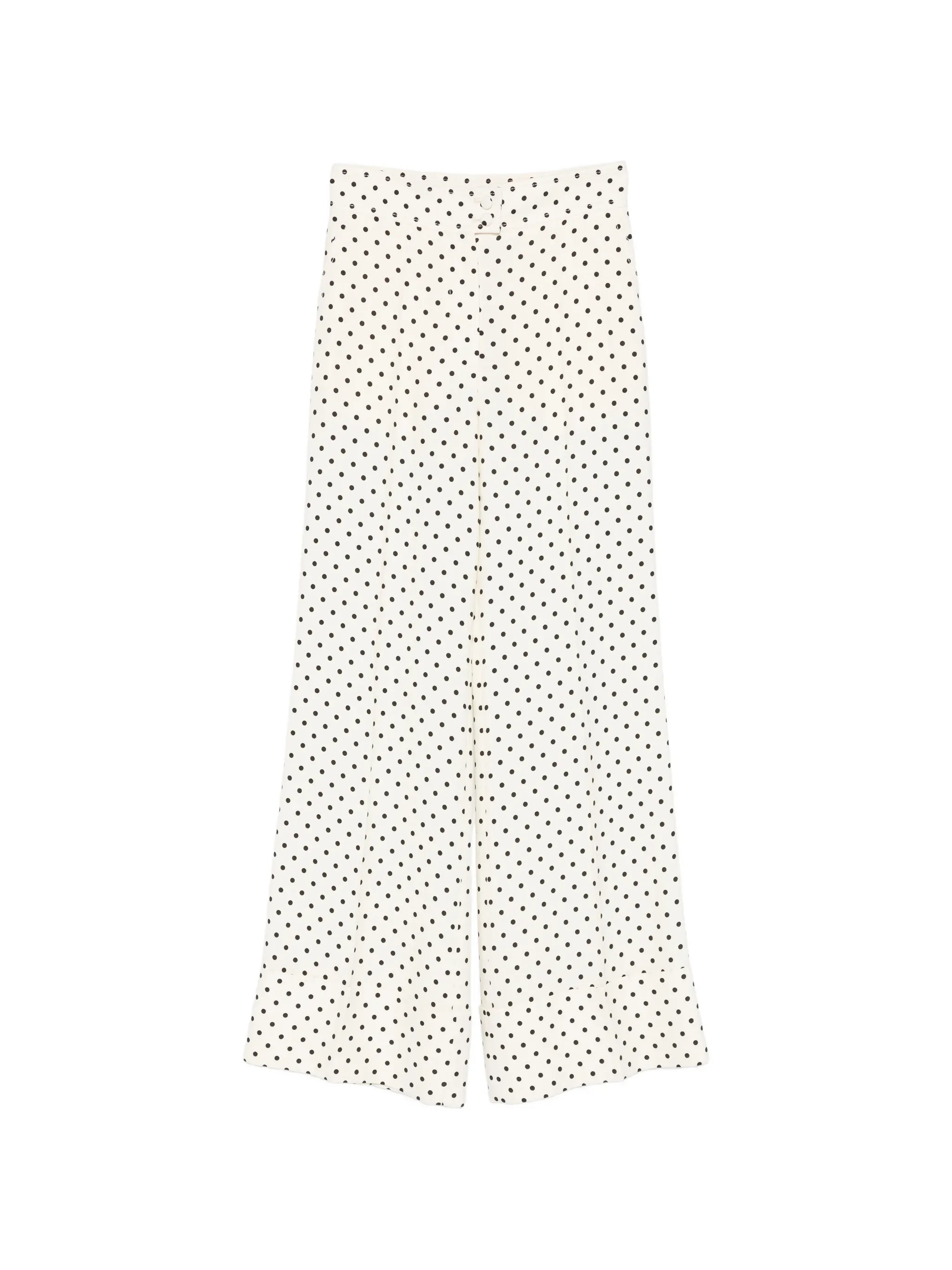 polka dot wide-leg trousers