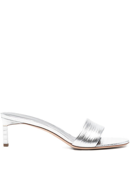 metallic-finish leather sandals