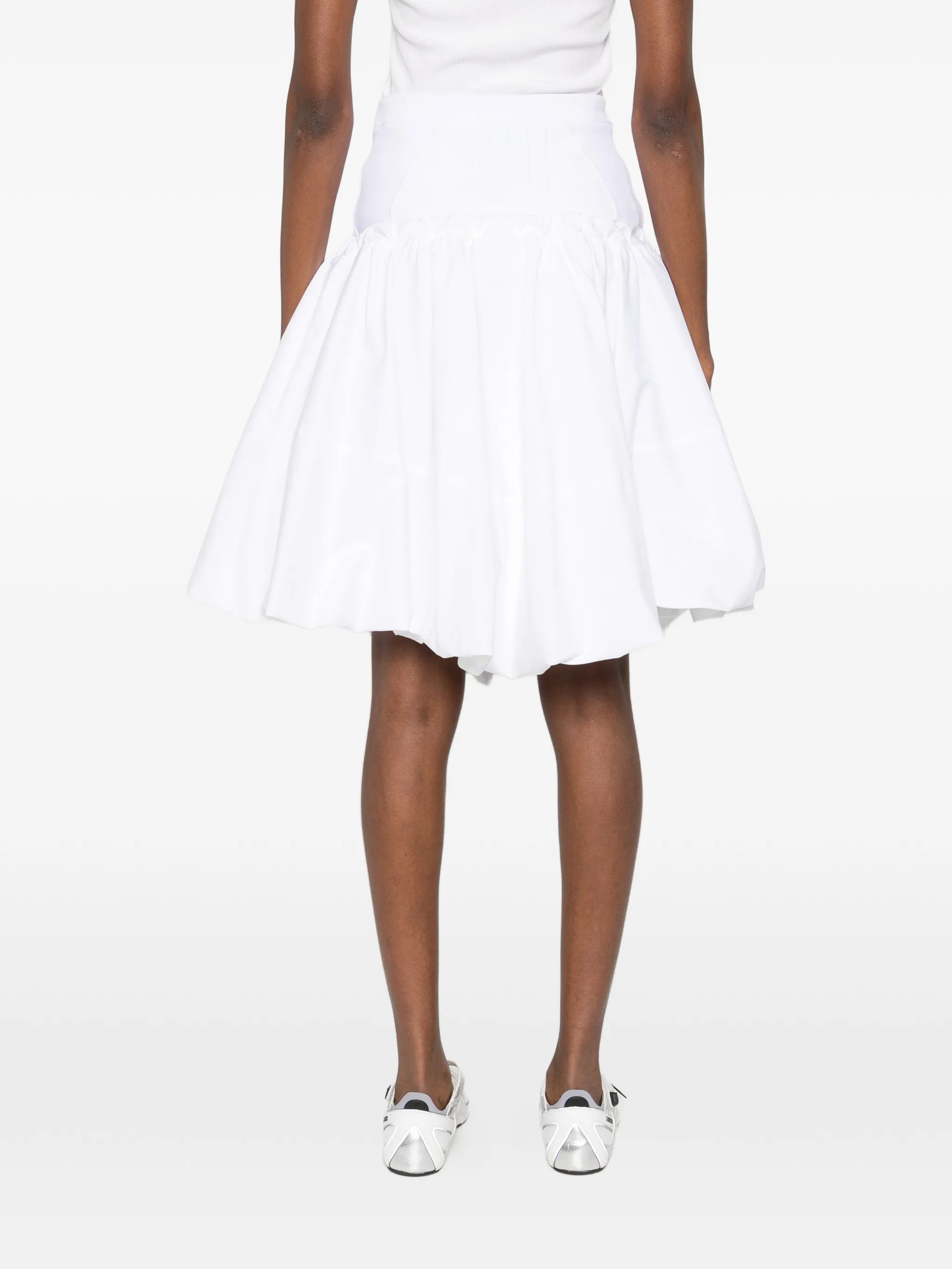 pleated midi skirt