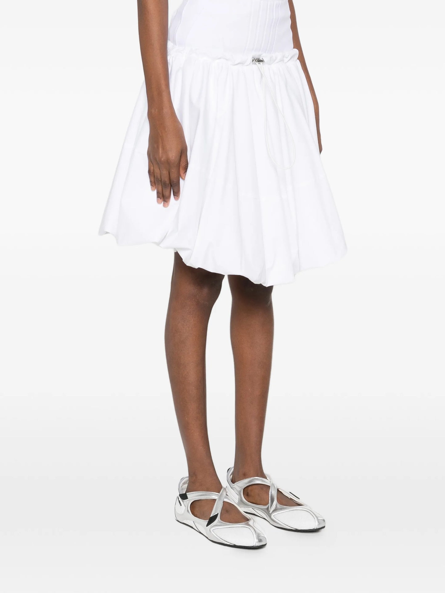 pleated midi skirt