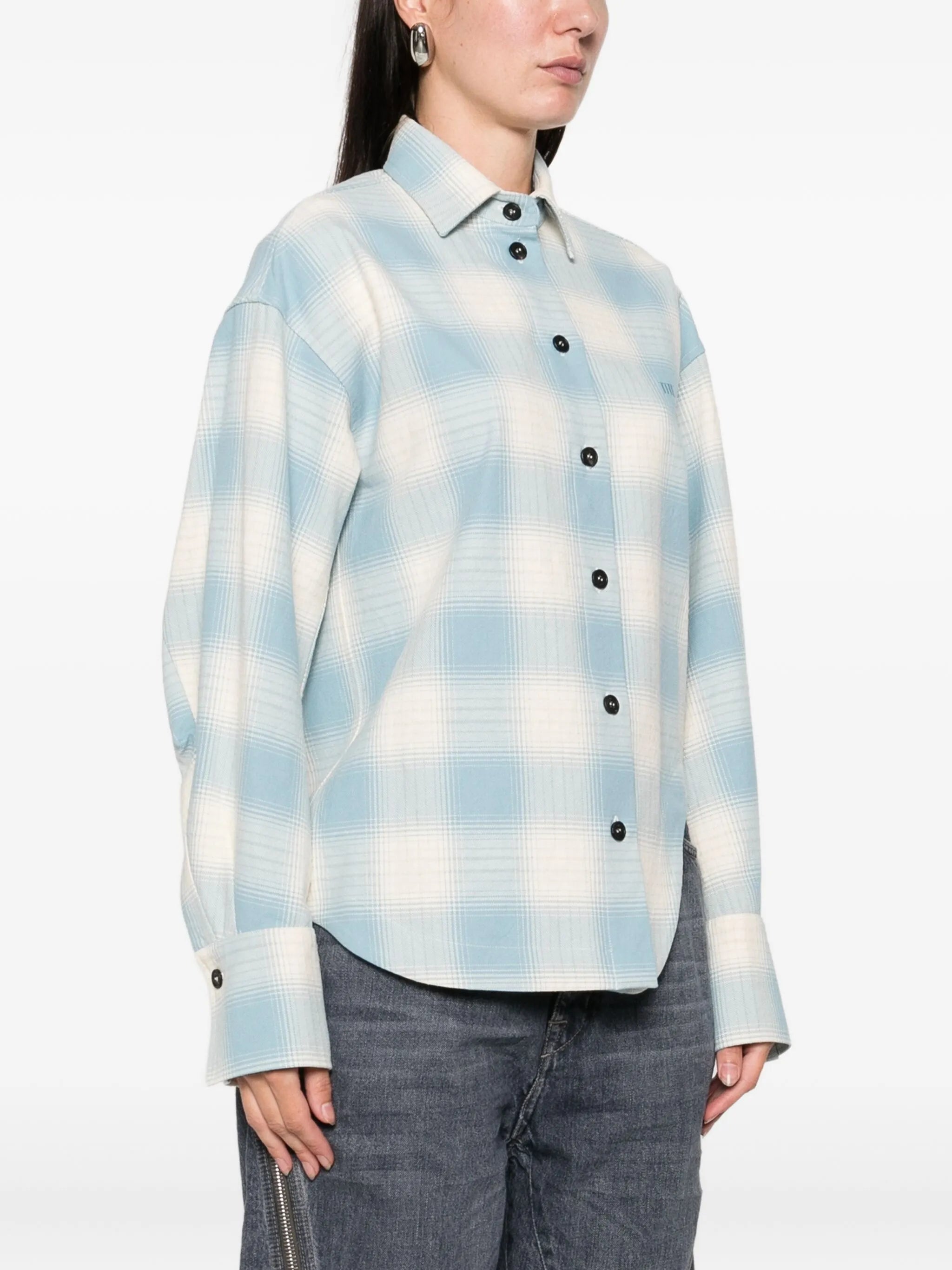 Eliza checked-pattern long-sleeve shirt