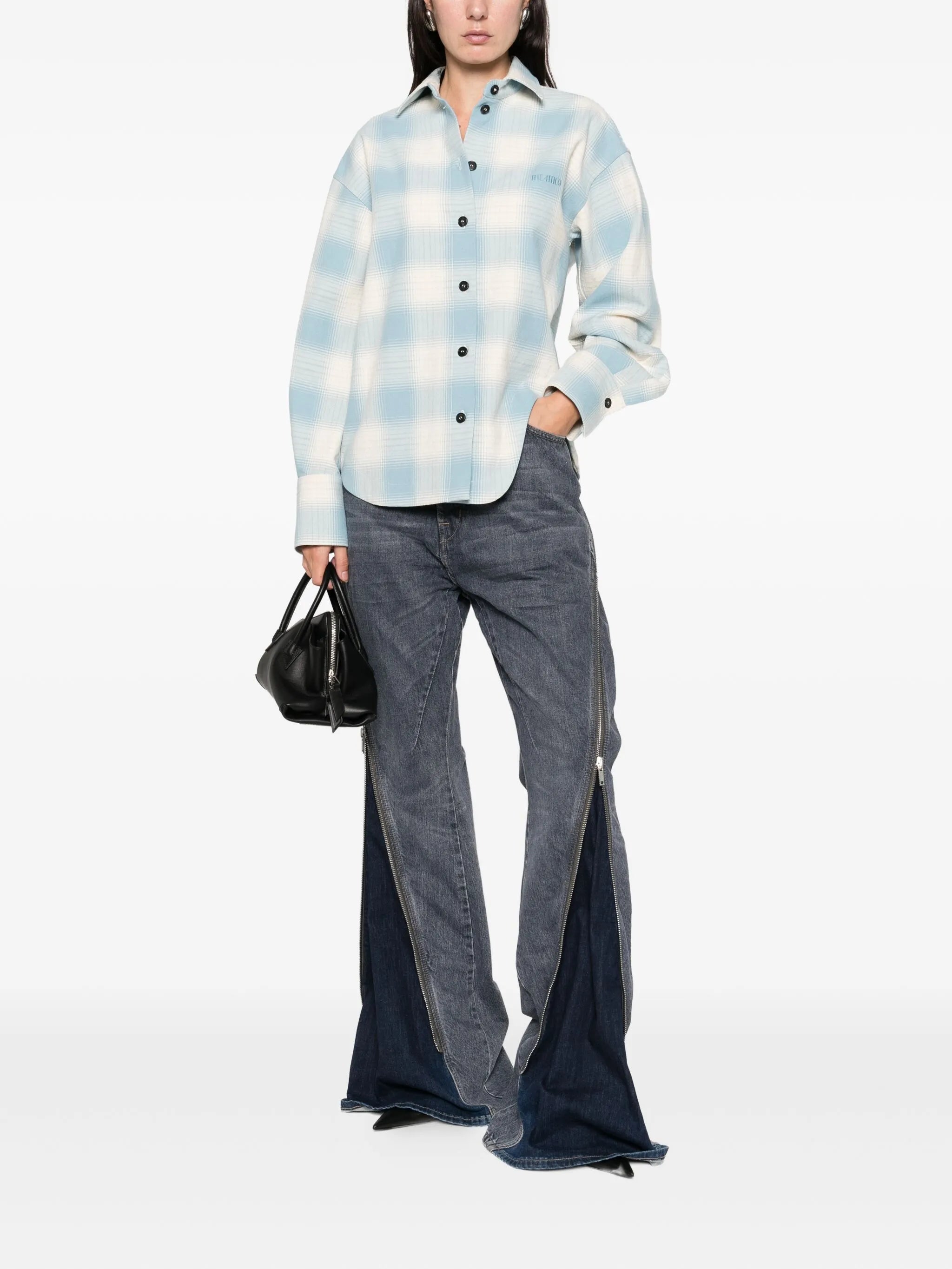 Eliza checked-pattern long-sleeve shirt