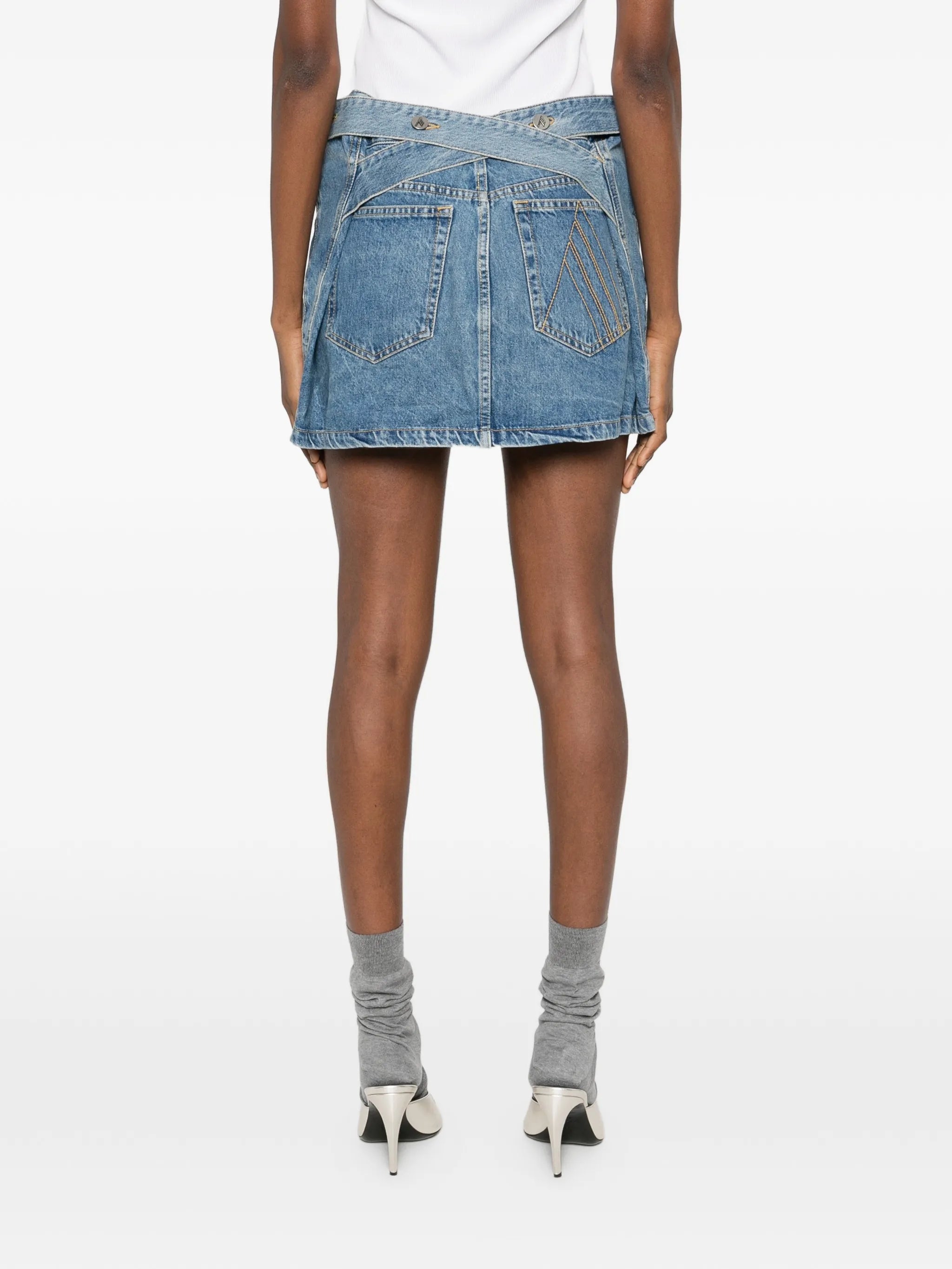 belted mini skirt