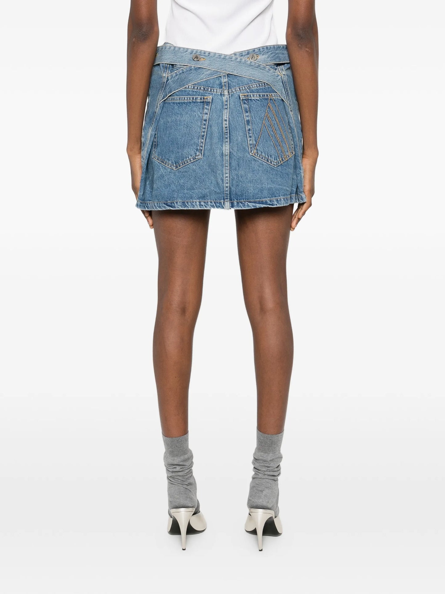 belted mini skirt