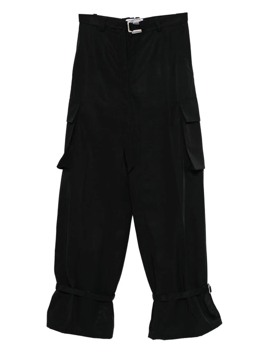 buckle belt cargo trousers