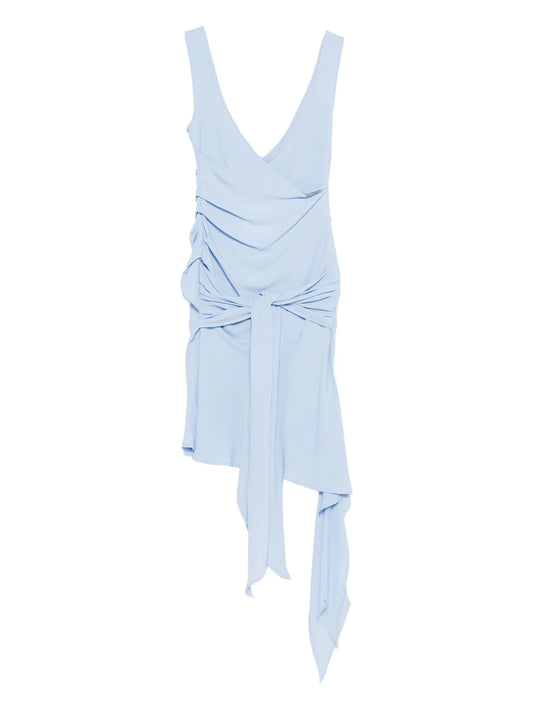 V-neck draped mini dress