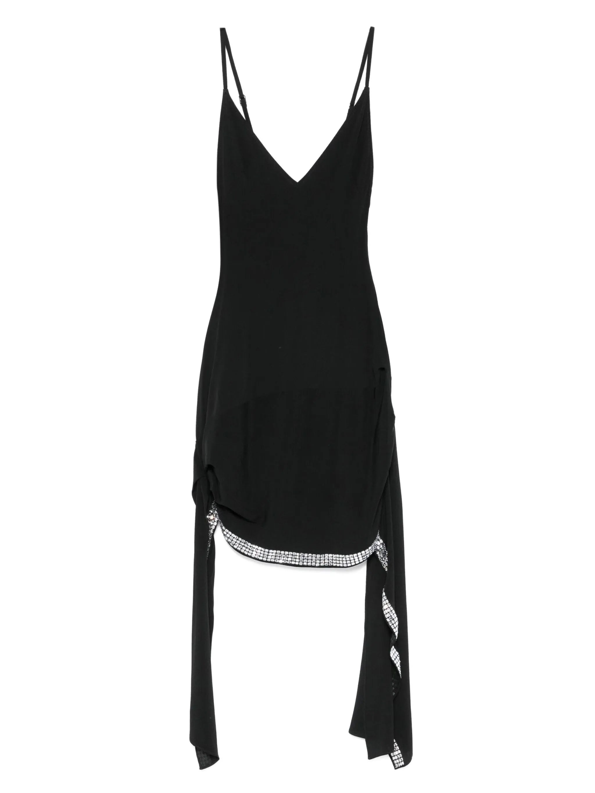 sleeveless embellished-hem mini dress