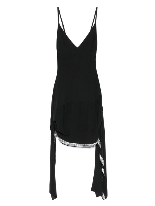 sleeveless embellished-hem mini dress