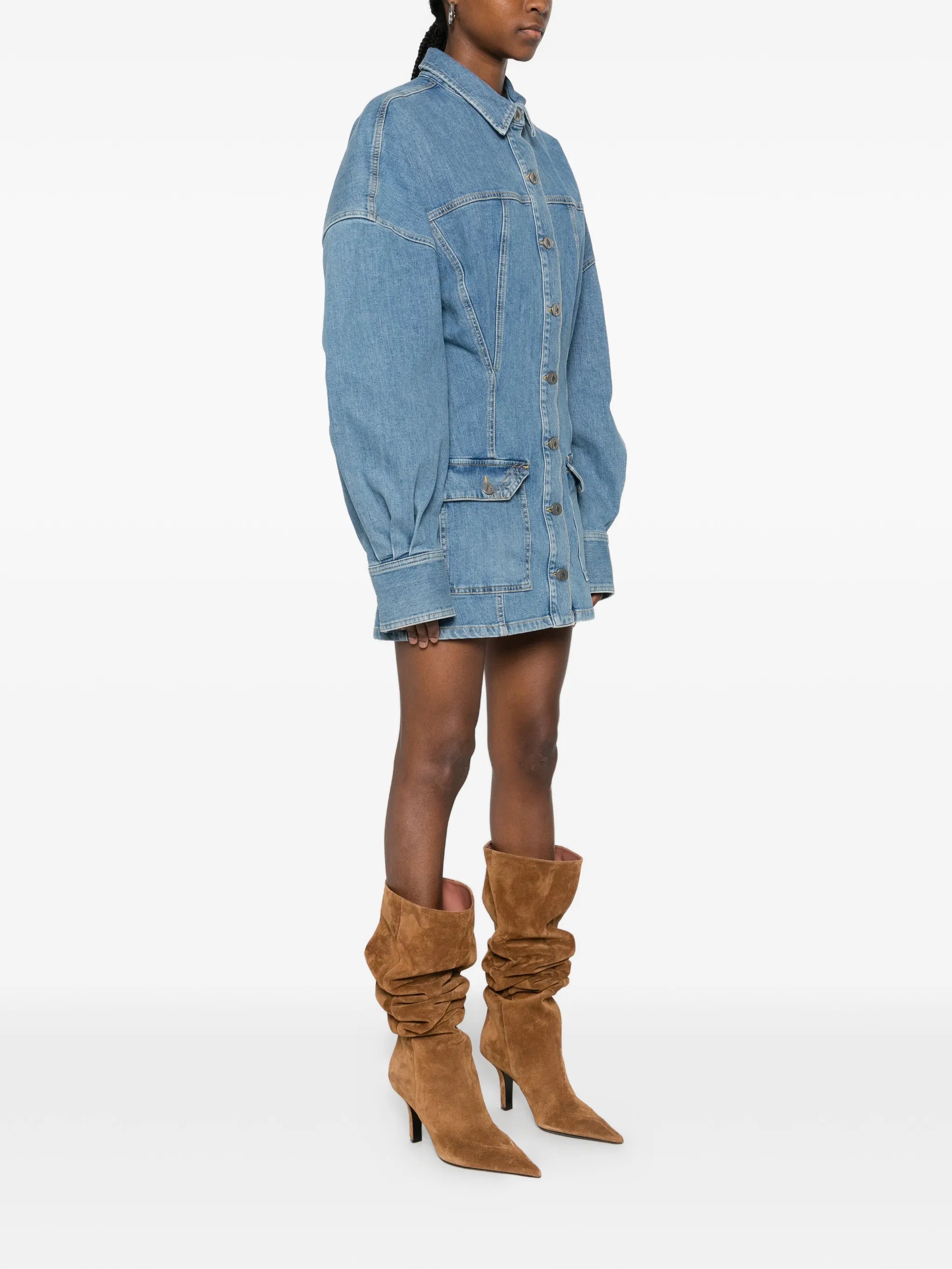 buttoned mini dress