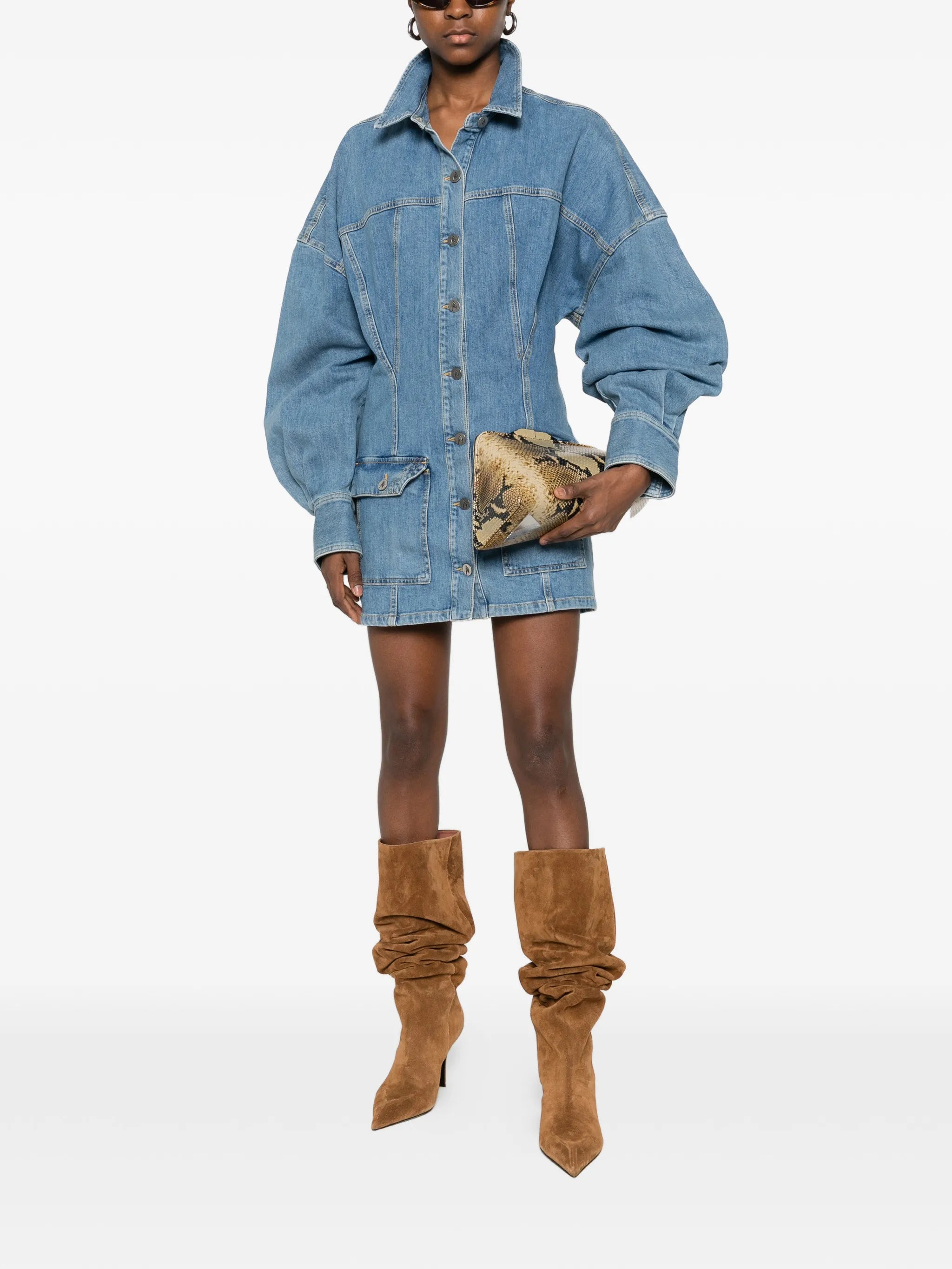 buttoned mini dress