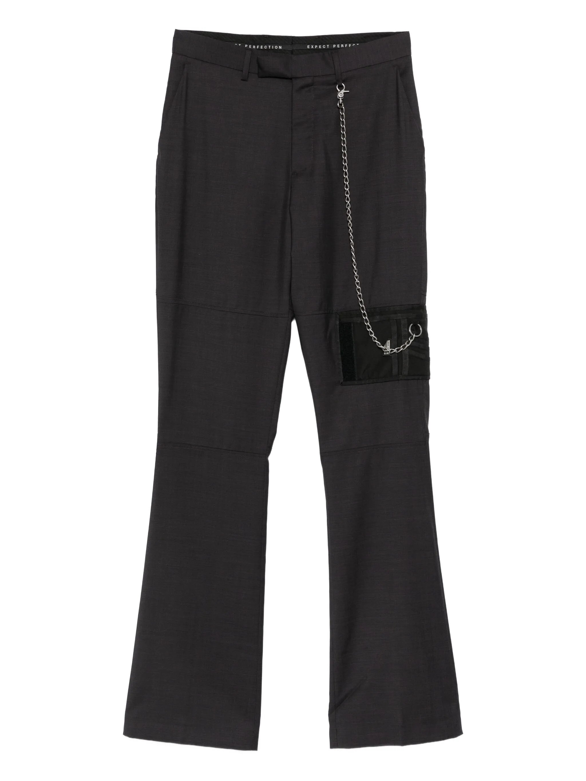 chain-detail trousers