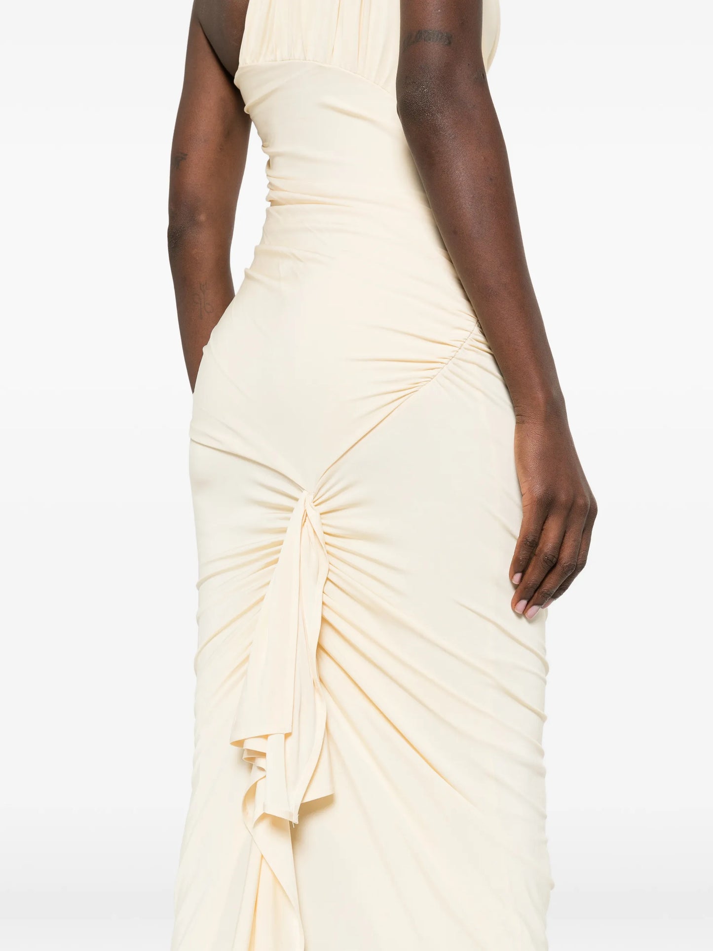 one-shoulder ruched dress