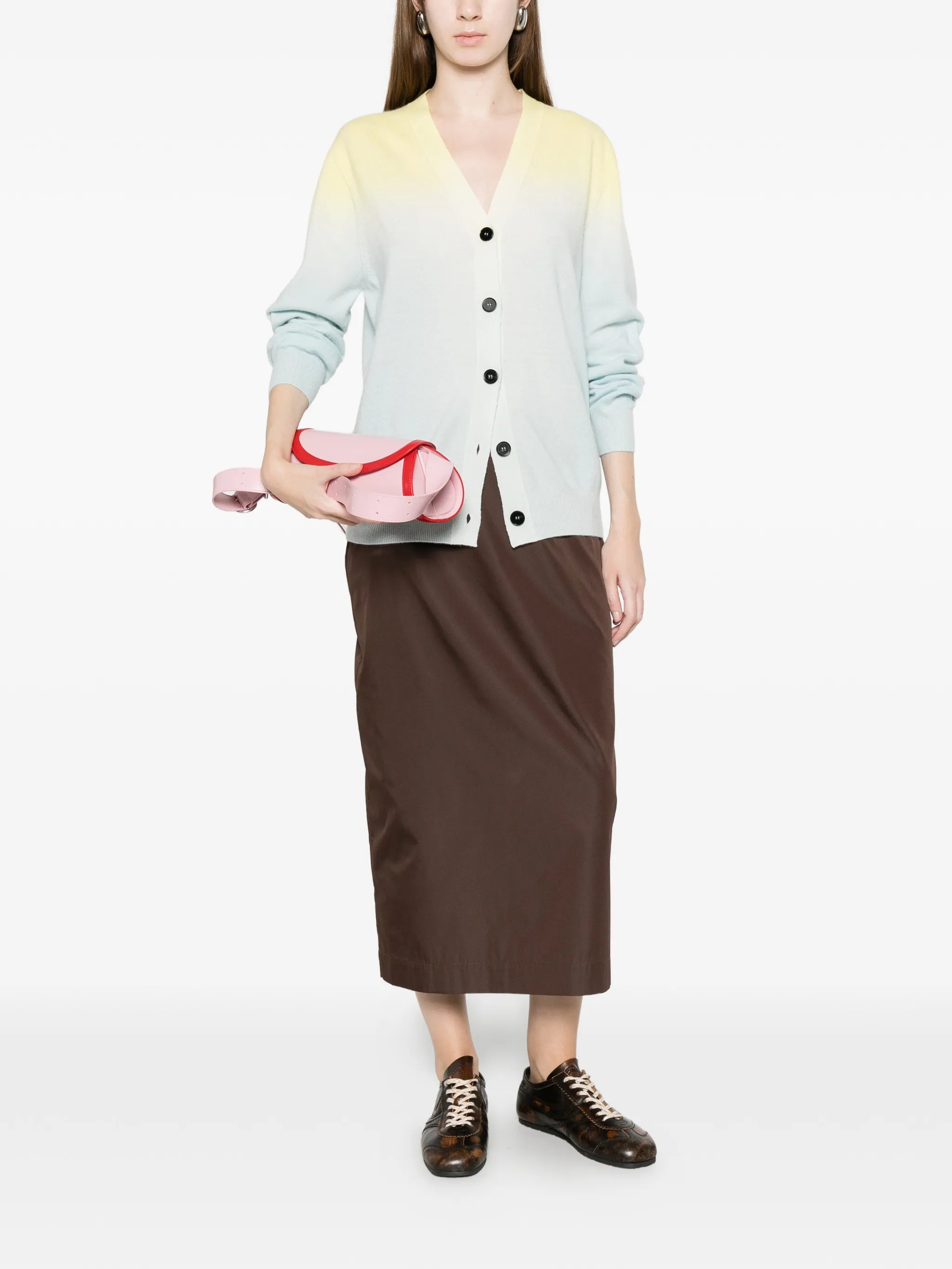 buttoned gradient cardigan