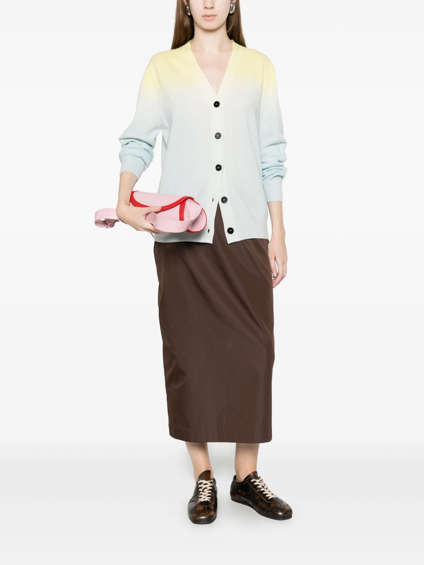 buttoned gradient cardigan