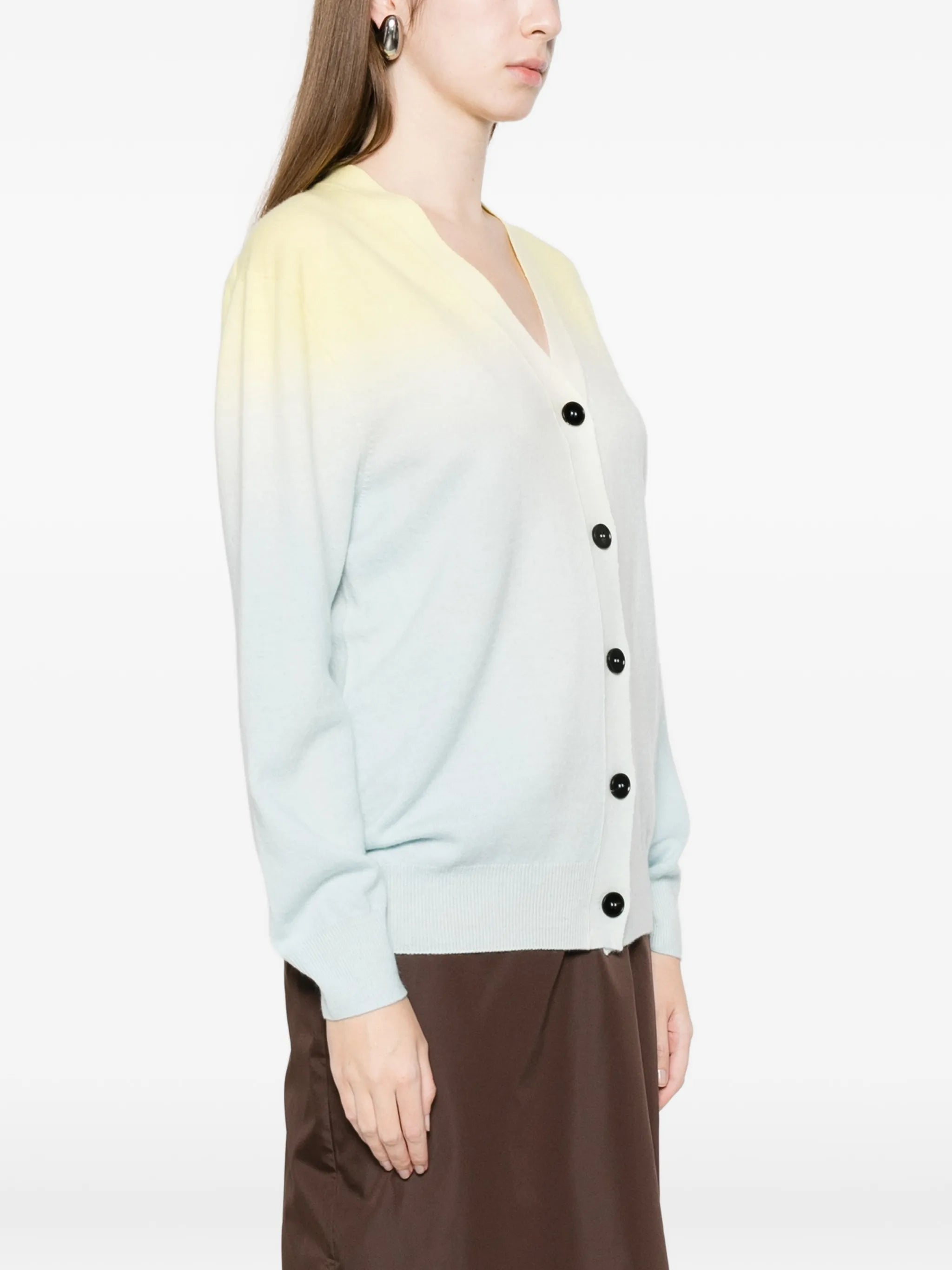 buttoned gradient cardigan
